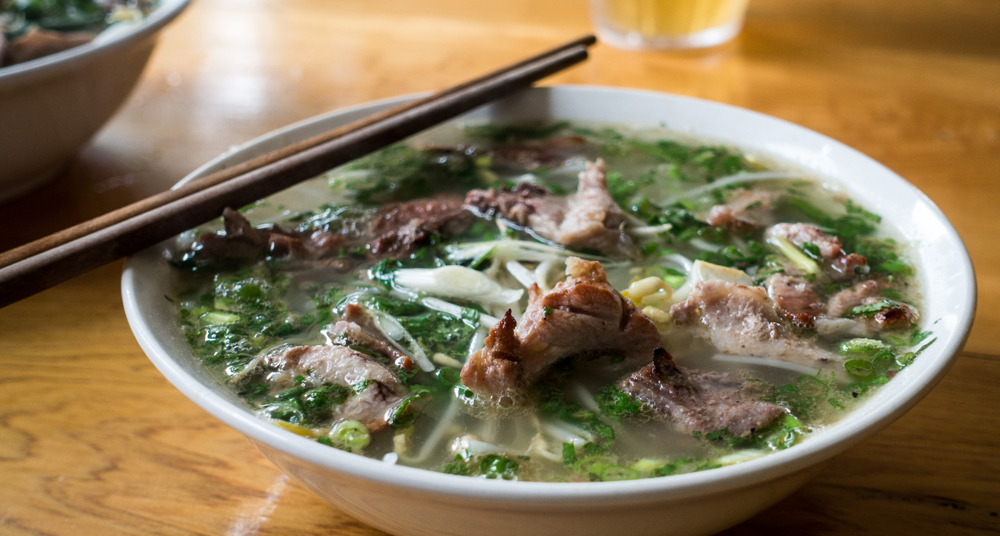 Vietnamese pho soup, with broth simmered for over 20 hours, coming soon from District 7 Pho.