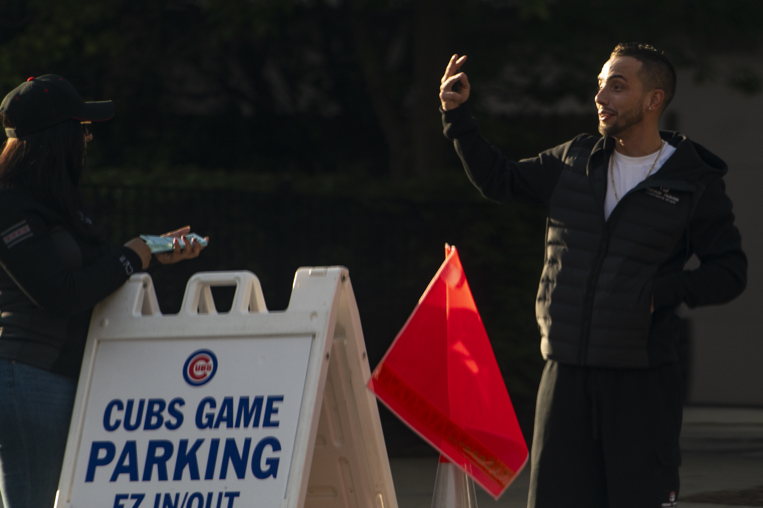 Premium 1 Parking owner Dylan&nbsp;Cirkic&nbsp;at a Chicago Public Schools owned-lot at 3830 N. Southport Ave. during a Cubs game this spring.