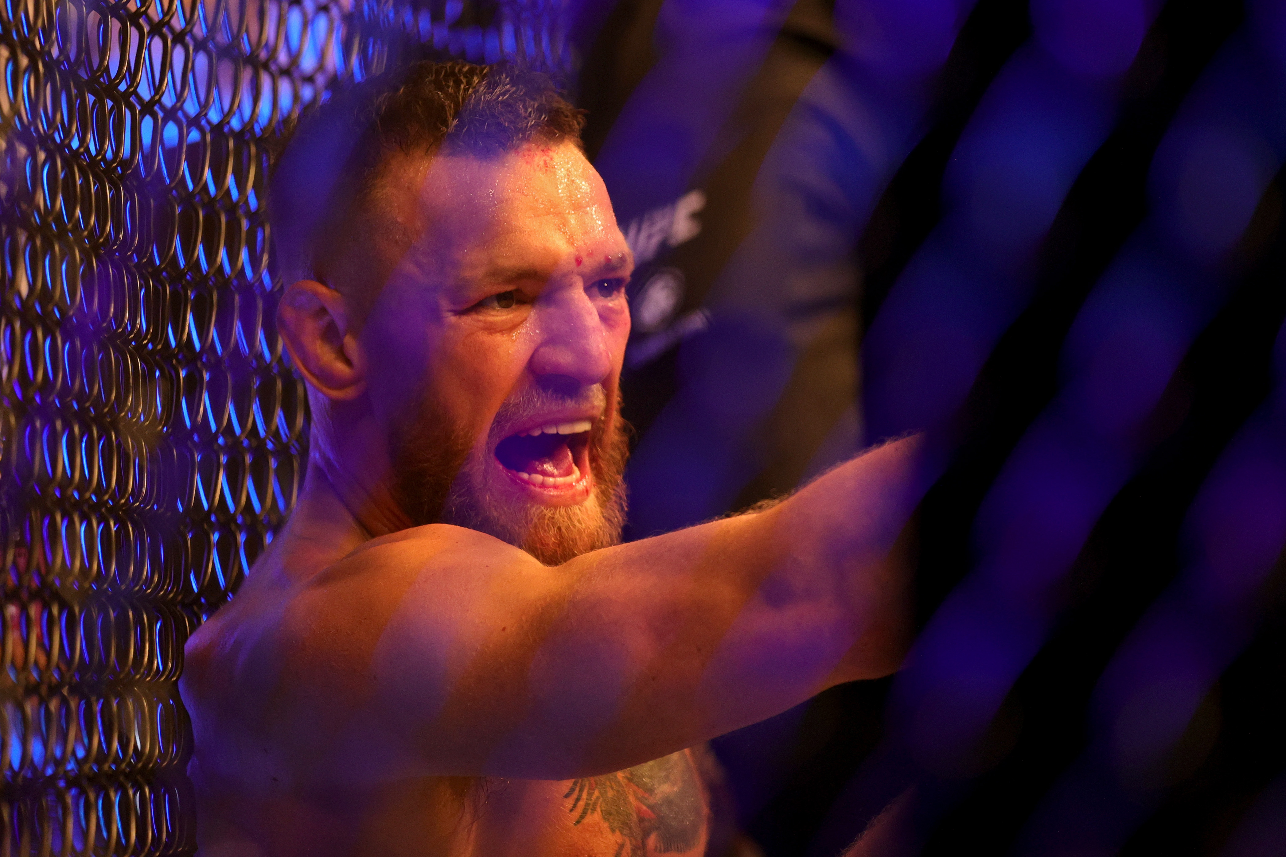 Conor McGregor rants at Dustin Poirier following his loss at UFC 264.