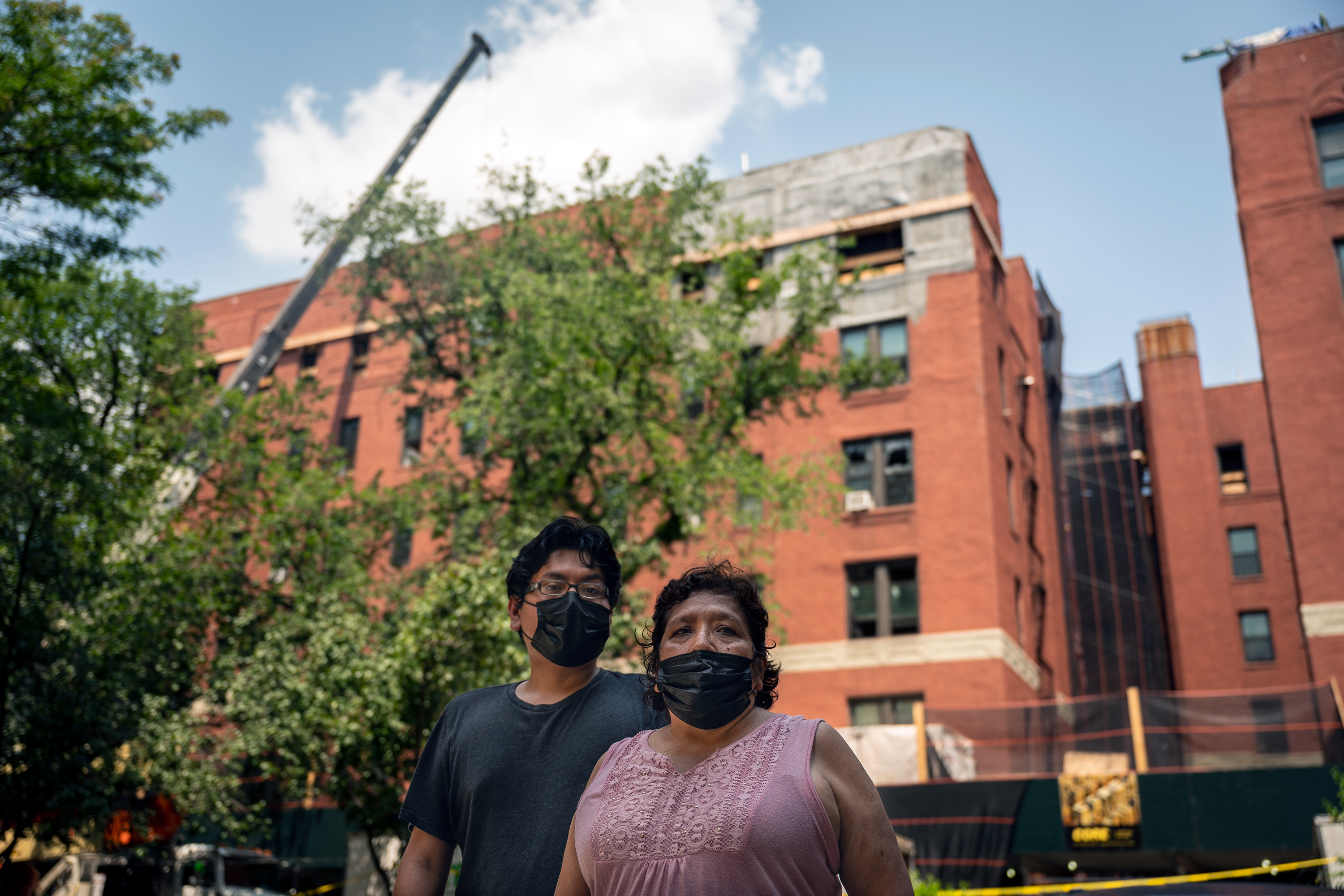 Stephen Hernandez, 28, and his mother Ofelia Orea, 63, lost their Jackson Heights home of over 20 years after a fire badly damaged their building.