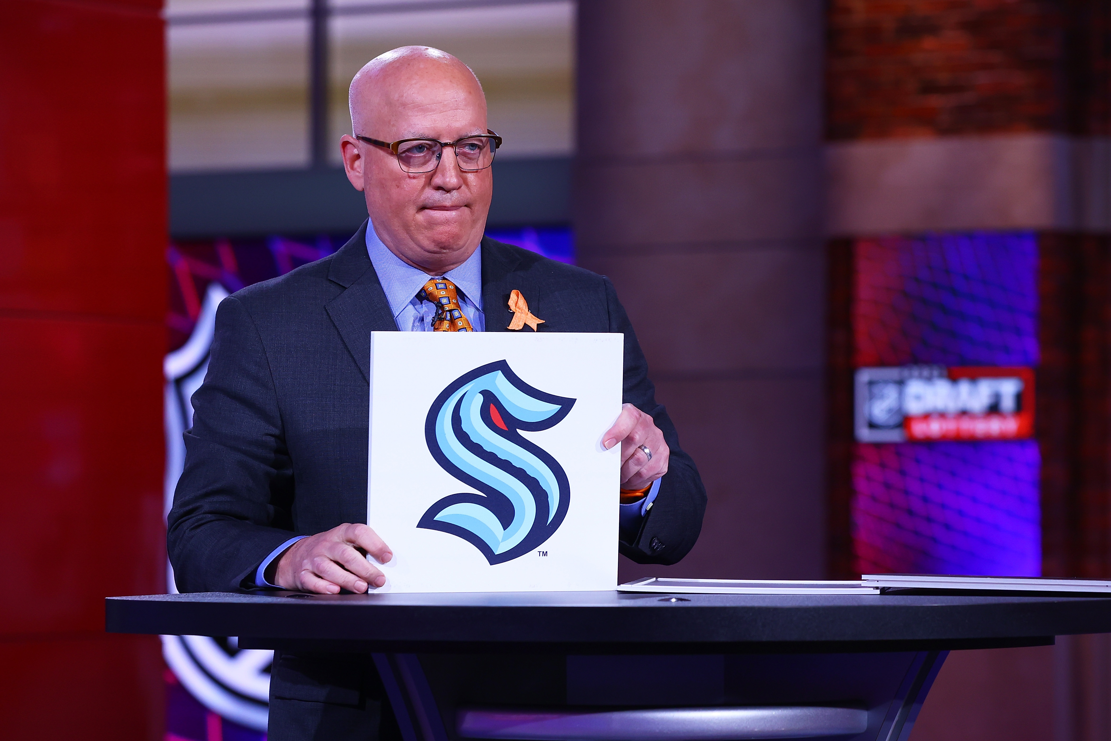 National Hockey League Deputy Commissioner Bill Daly announces the Seattle Kraken #2 overall draft position during the 2021 NHL Draft Lottery on June 02, 2021 at the NHL Network’s studio in Secaucus, New Jersey.