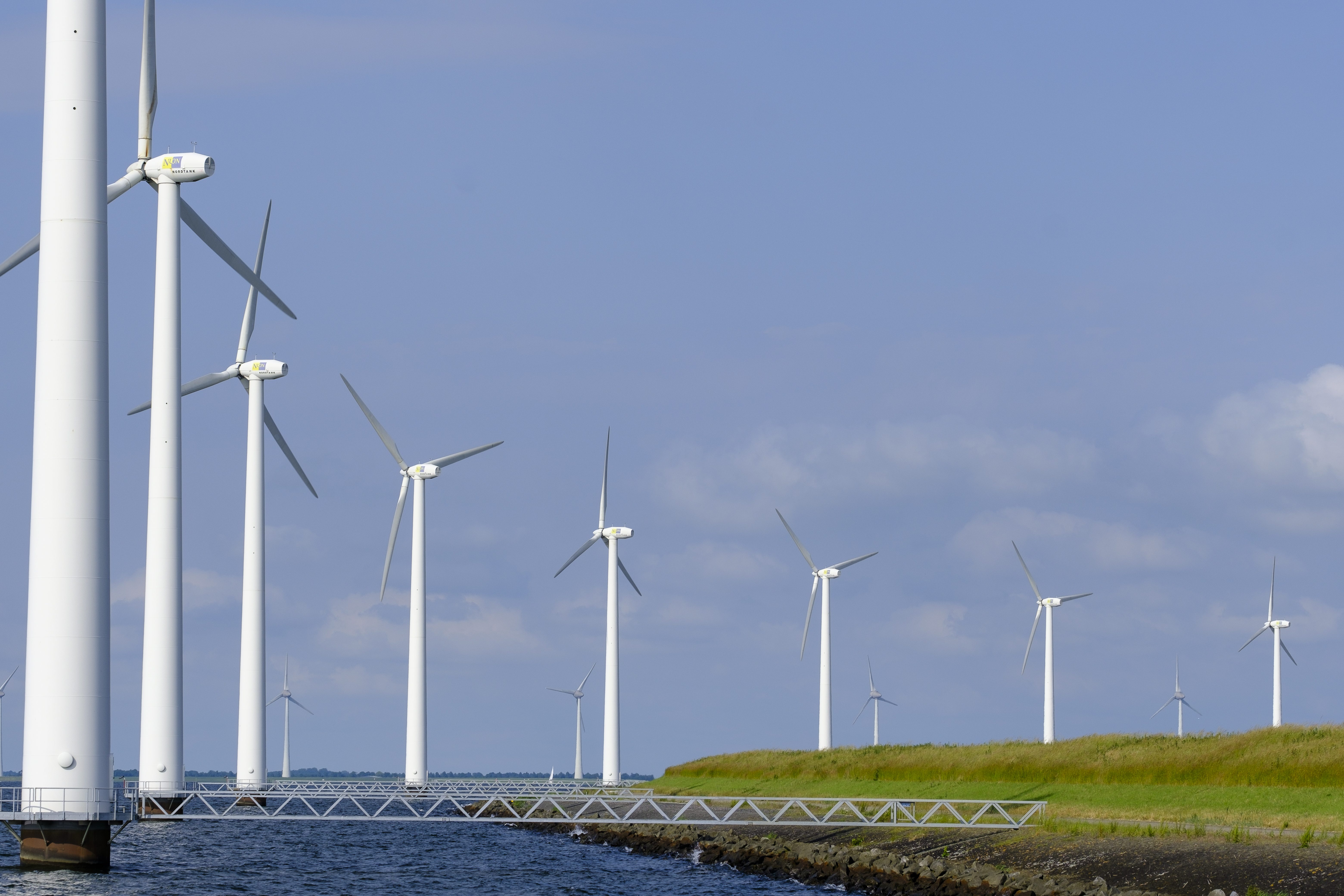 Wind Turbine Beside The IJsselmeer