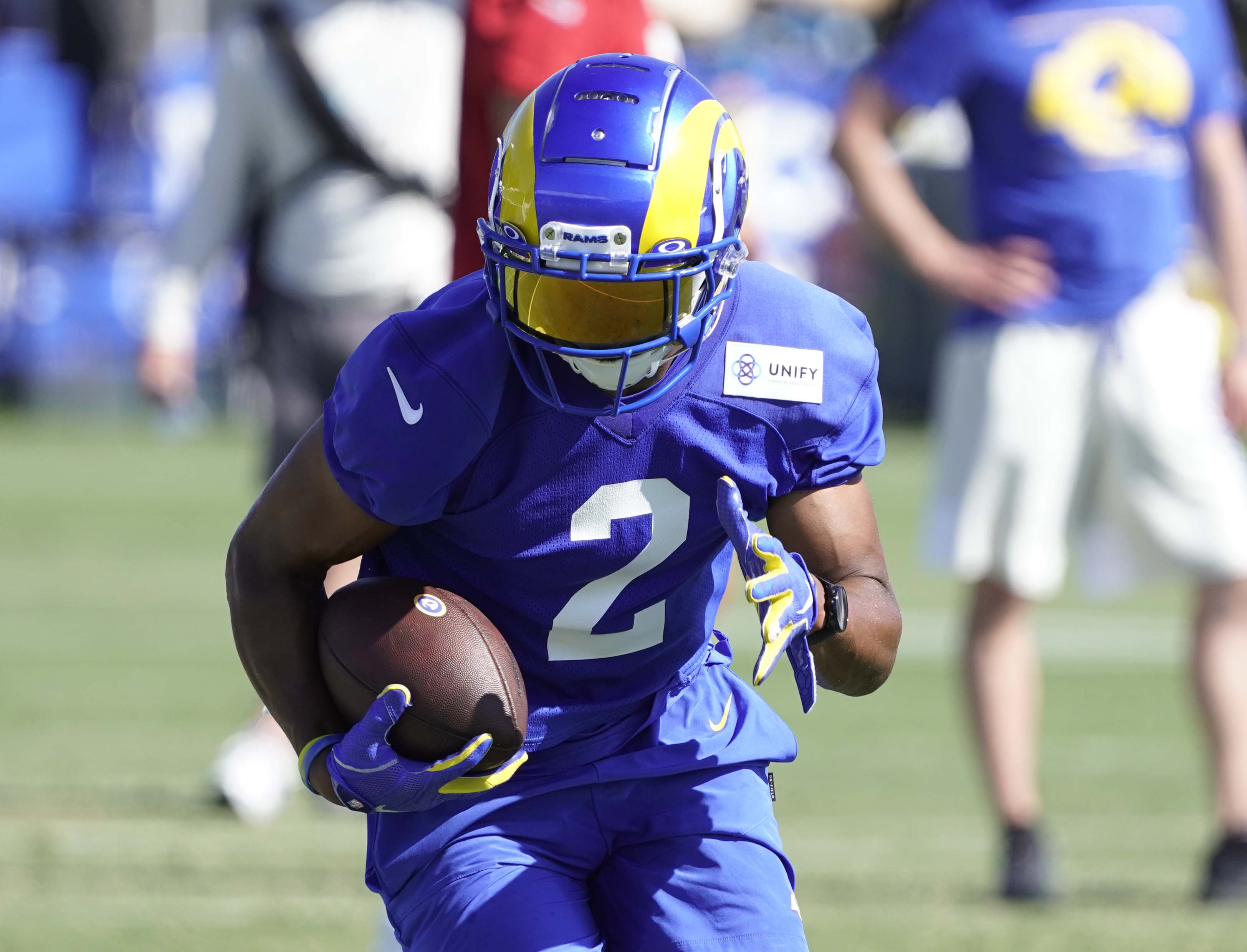 Robert Woods #2 of the Rams working out during the Los Angeles Rams Training Camp on July 31, 2021, at UC Irvine in Irvine, CA.