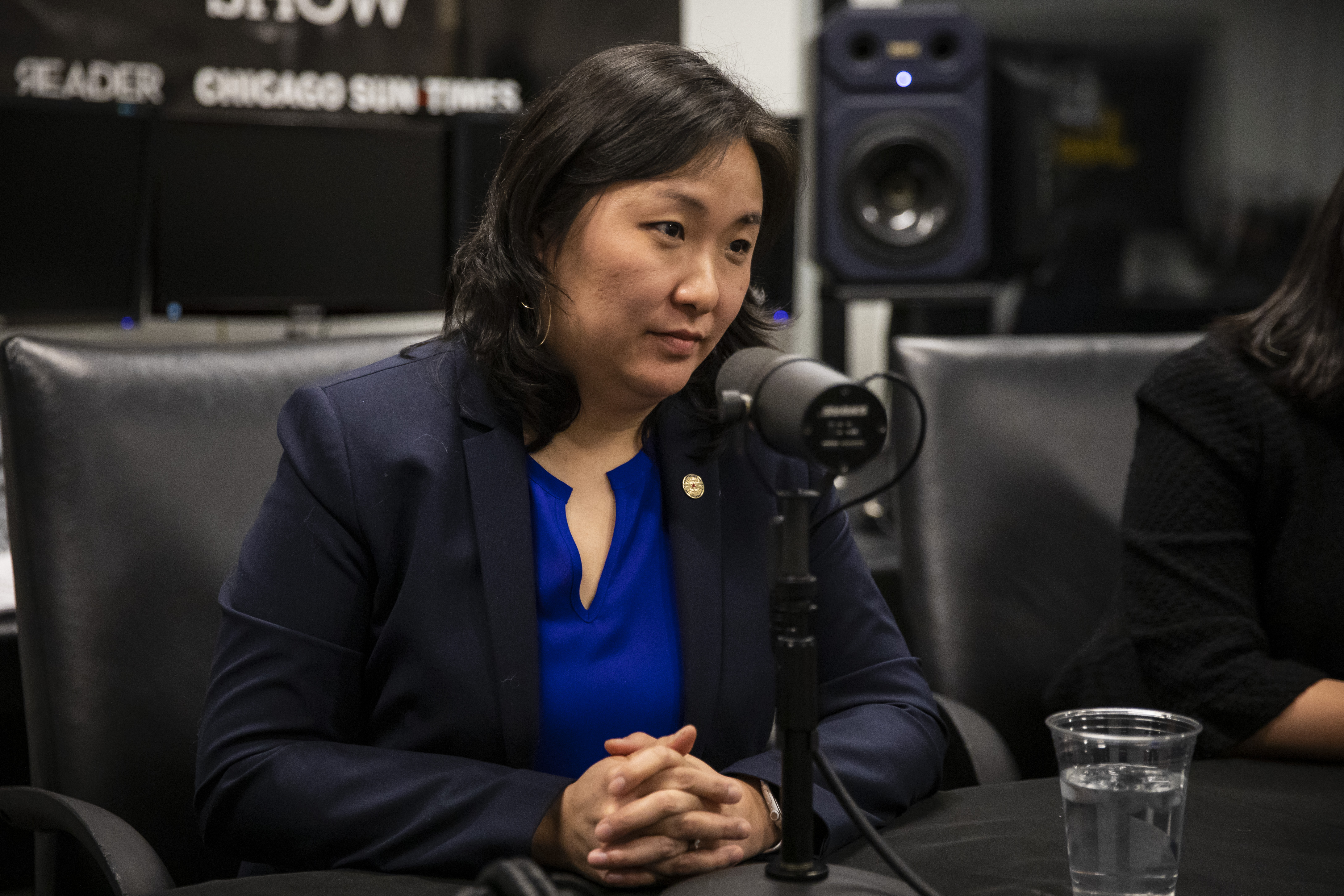 The city’s Budget Director Susie Park sits down for an interview with reporter Fran Spielman at the Chicago Sun-Times, Friday morning, Dec. 13, 2019.