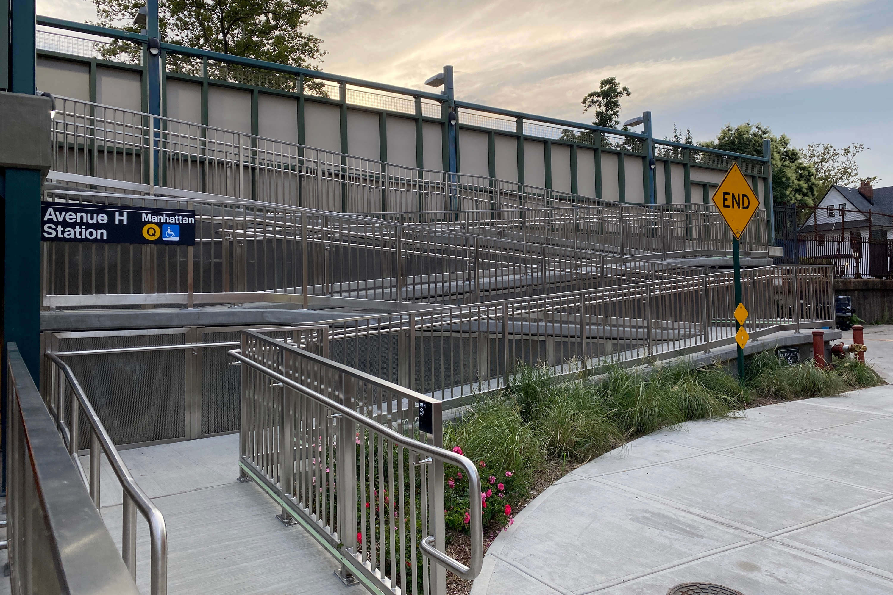 A newly installed wheelchair accessible ramp at the Ave H station of the Q Train in Brooklyn.