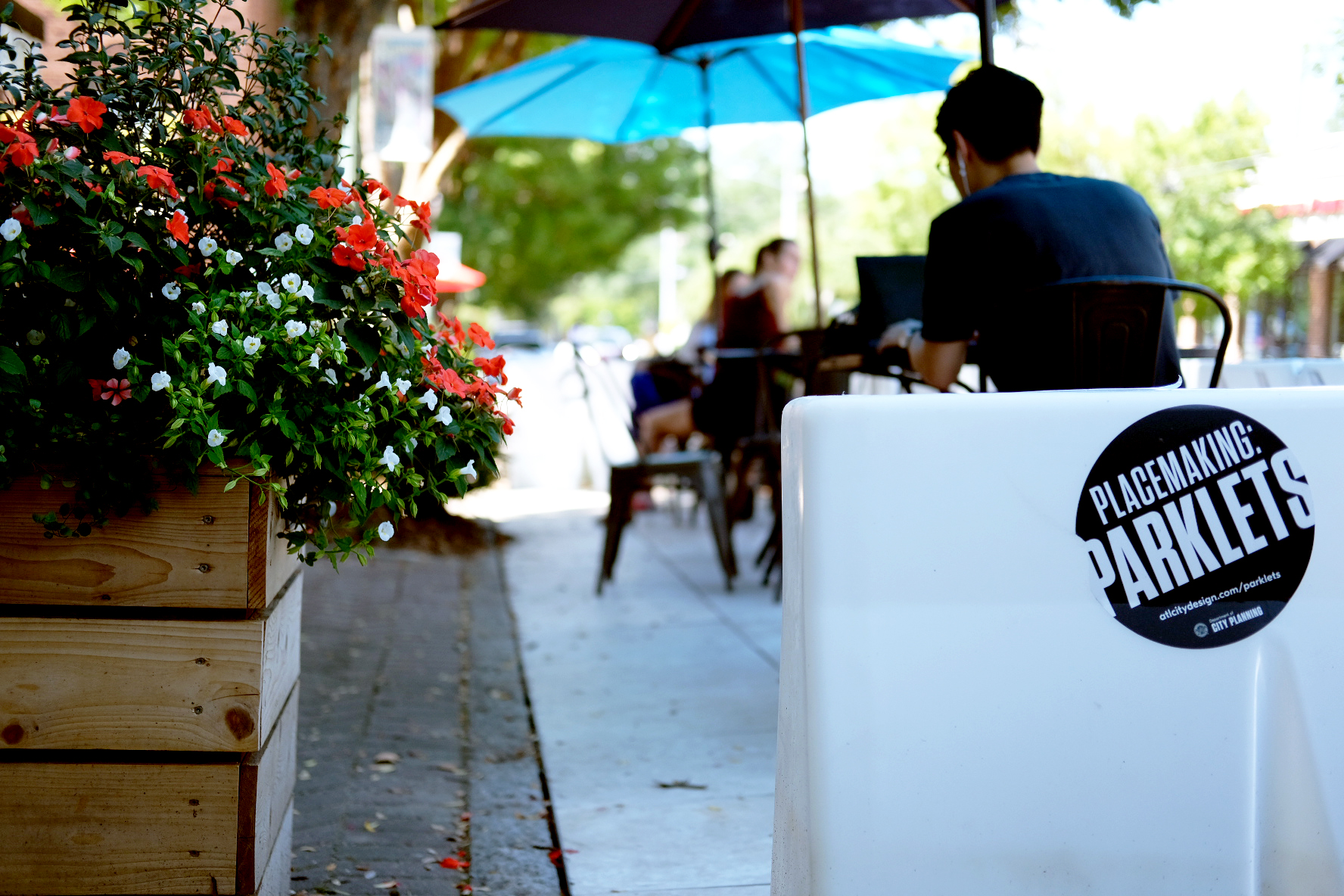 Taproom Coffee and Beer in Kirkwood now features parklet seating in front of the shop.