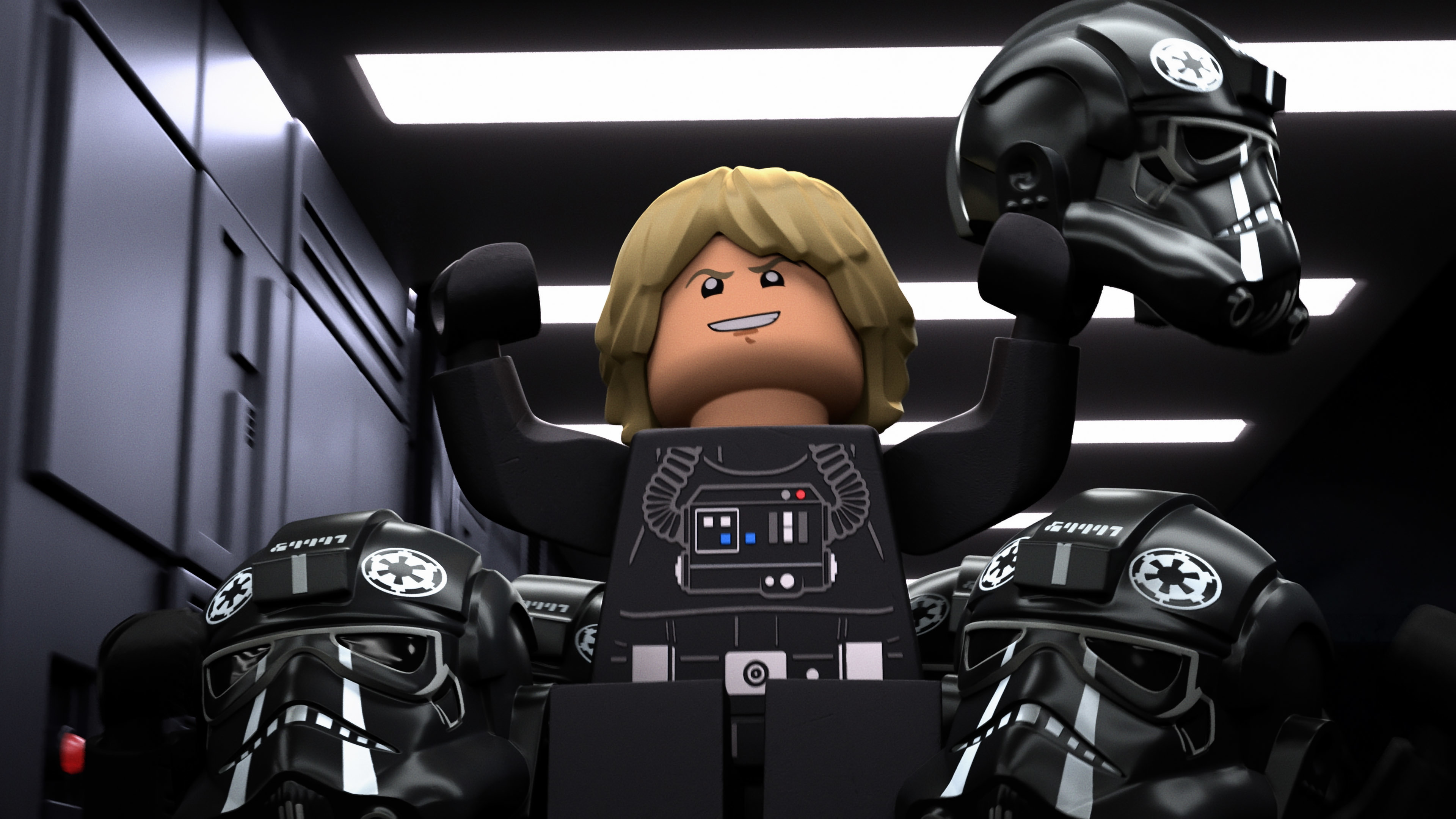 Luke Skywalker but evil in Empire uniform in LEGO Star Wars Terrifying Tales
