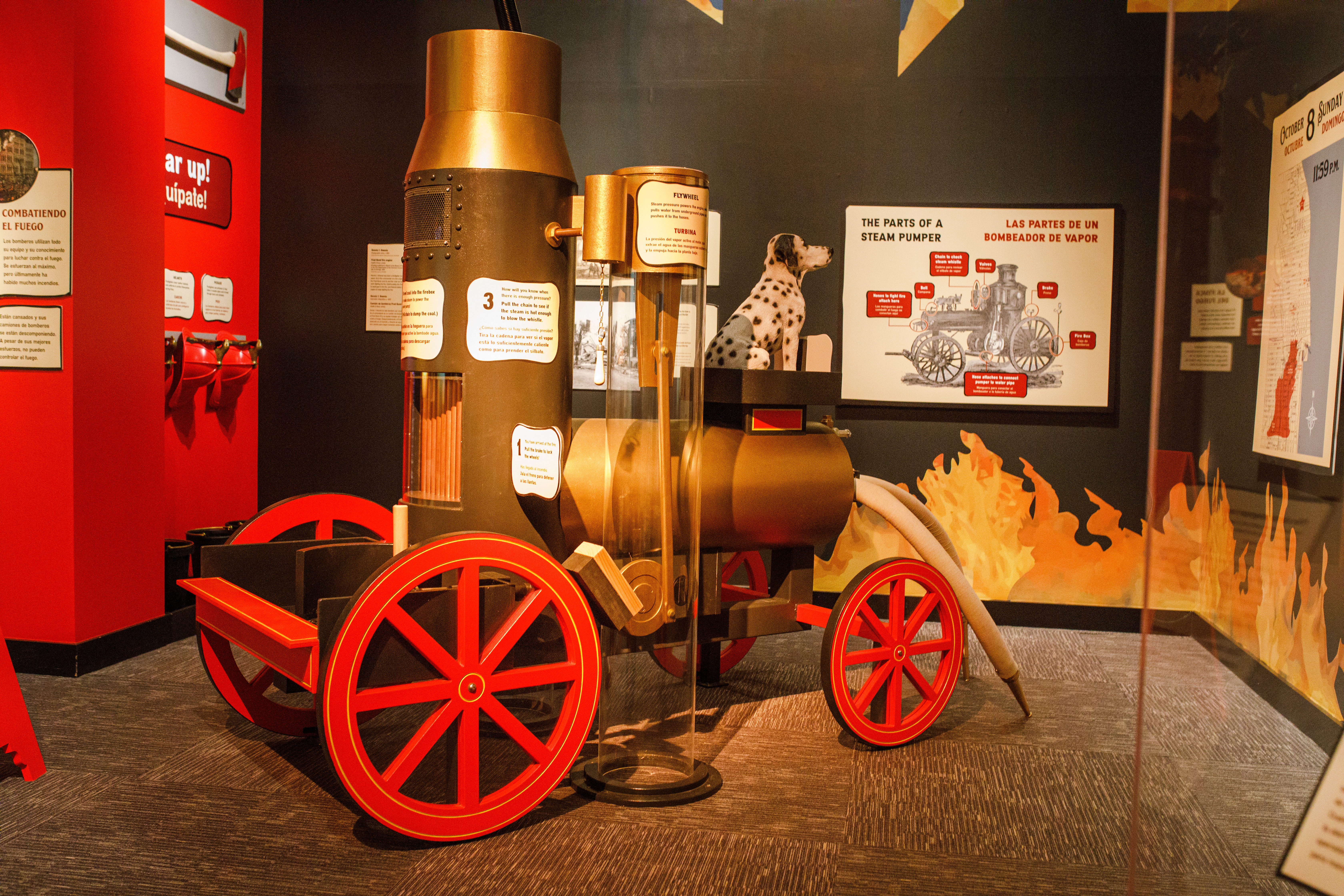 A model of a steam pumper is part of the City on Fire exhibition, opening Friday, Oct. 8, 2021 at the Chicago History Museum in Lincoln Park.