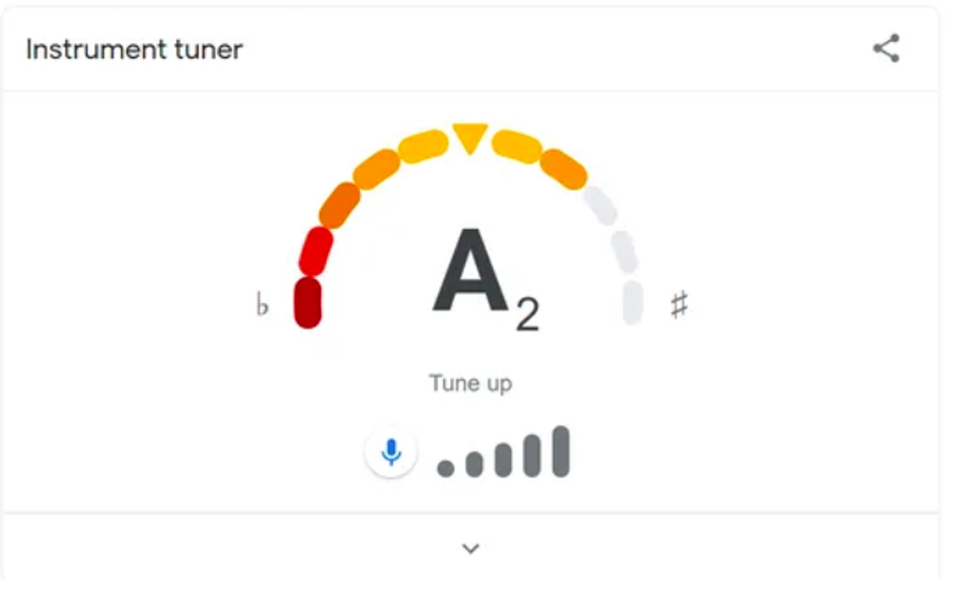Google Search has a new feature that lets anyone with a phone or computer tune a guitar by typing in “google tuner.”