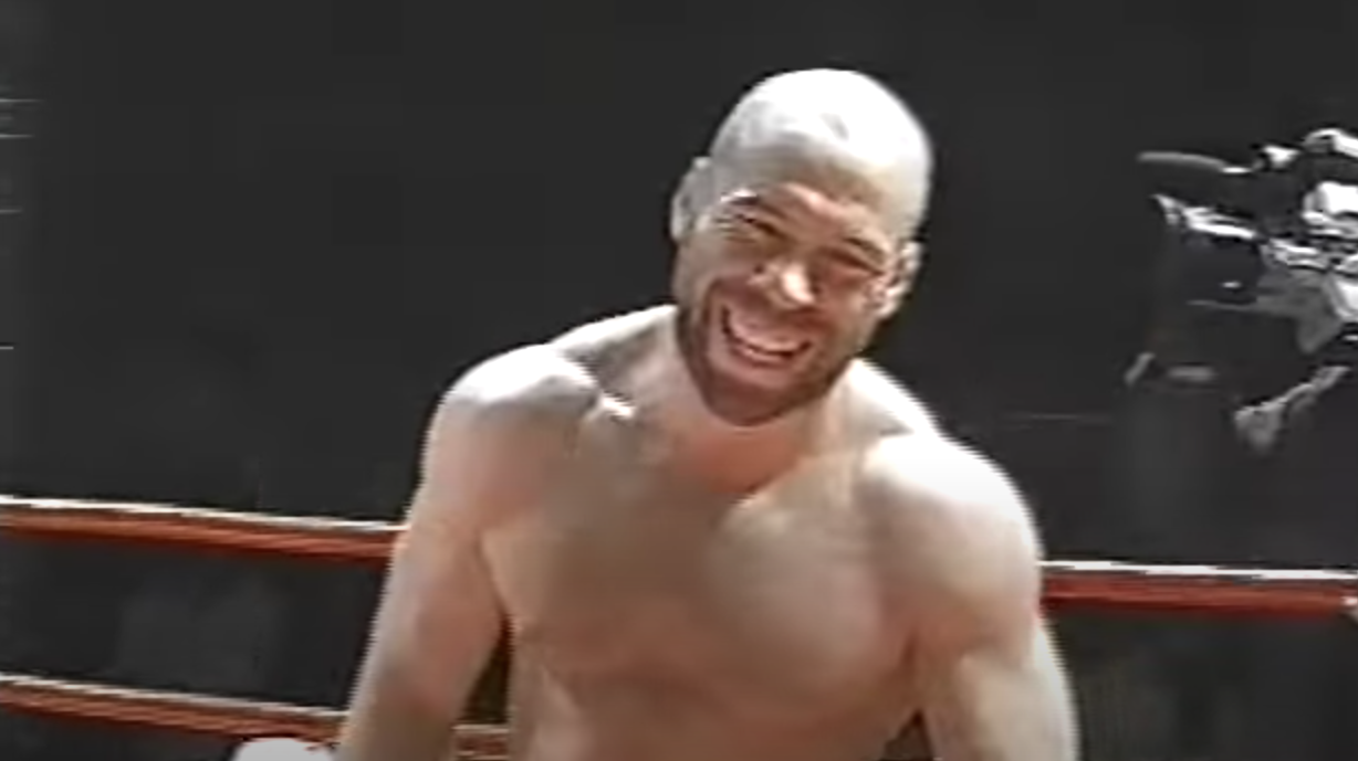 Wanderlei Silva grins from ear to ear after laying a beating on Todd Medina at Meca Vale Tudo 2 in 2000.