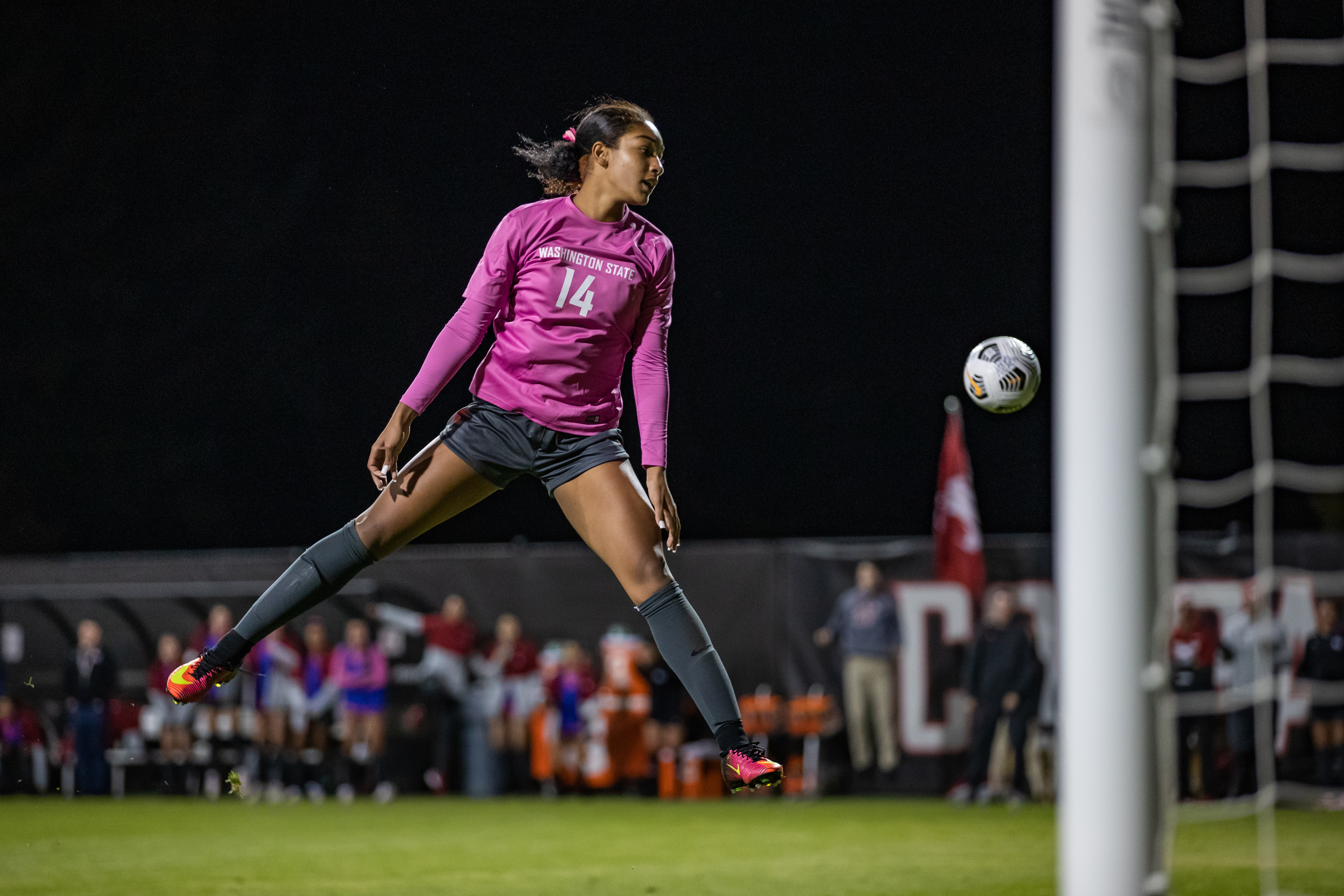 PULLMAN, WA - OCTOBER 21: Washington State women’s soccer team faces off against the USC Trojans, with the game ending in a 0-0 draw at Lower Soccer Field