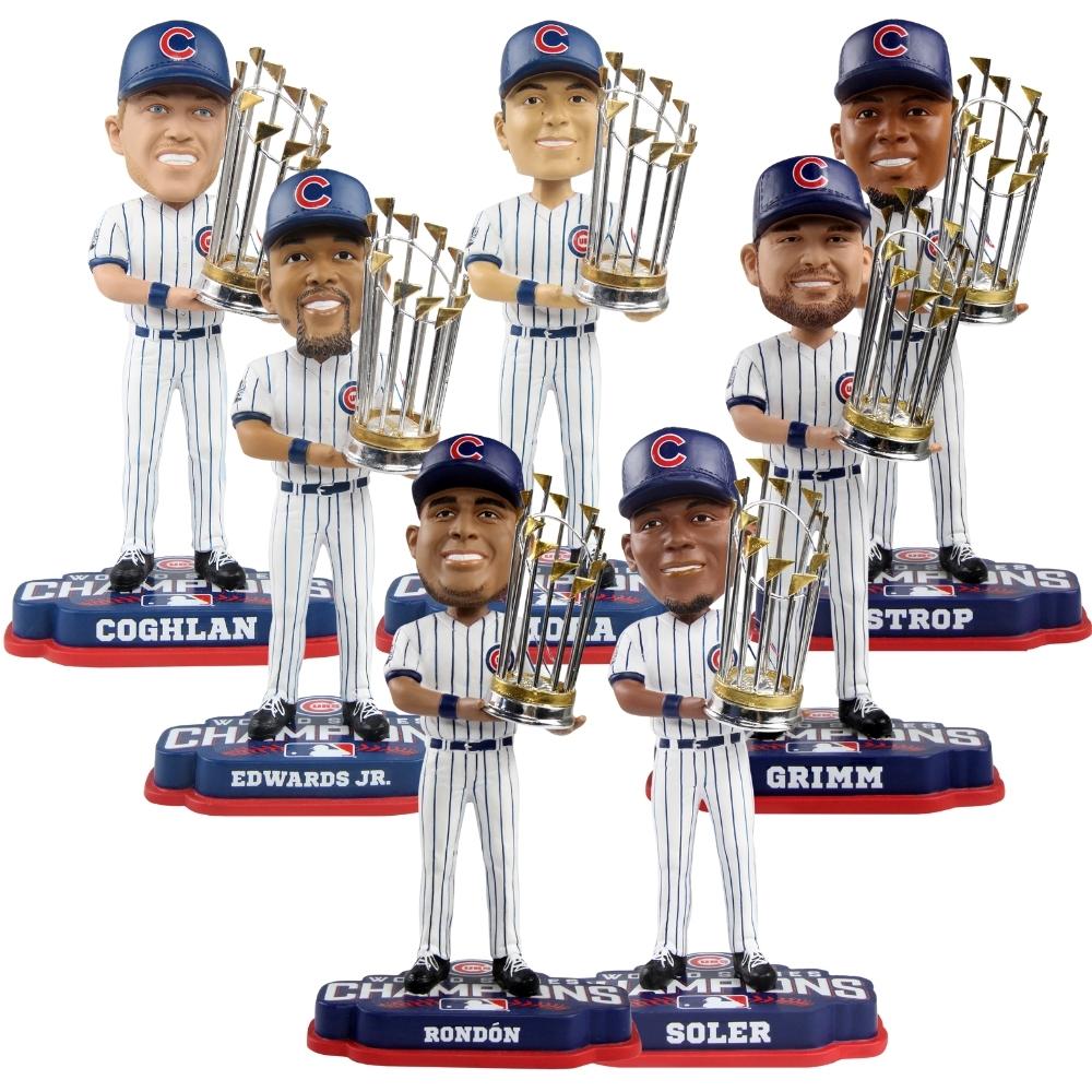 In honor of the fifth anniversary of the Cubs’ World Series title the National Bobblehead Hall of Fame and Museum unveiled limited-edition World Series bobbleheads.
