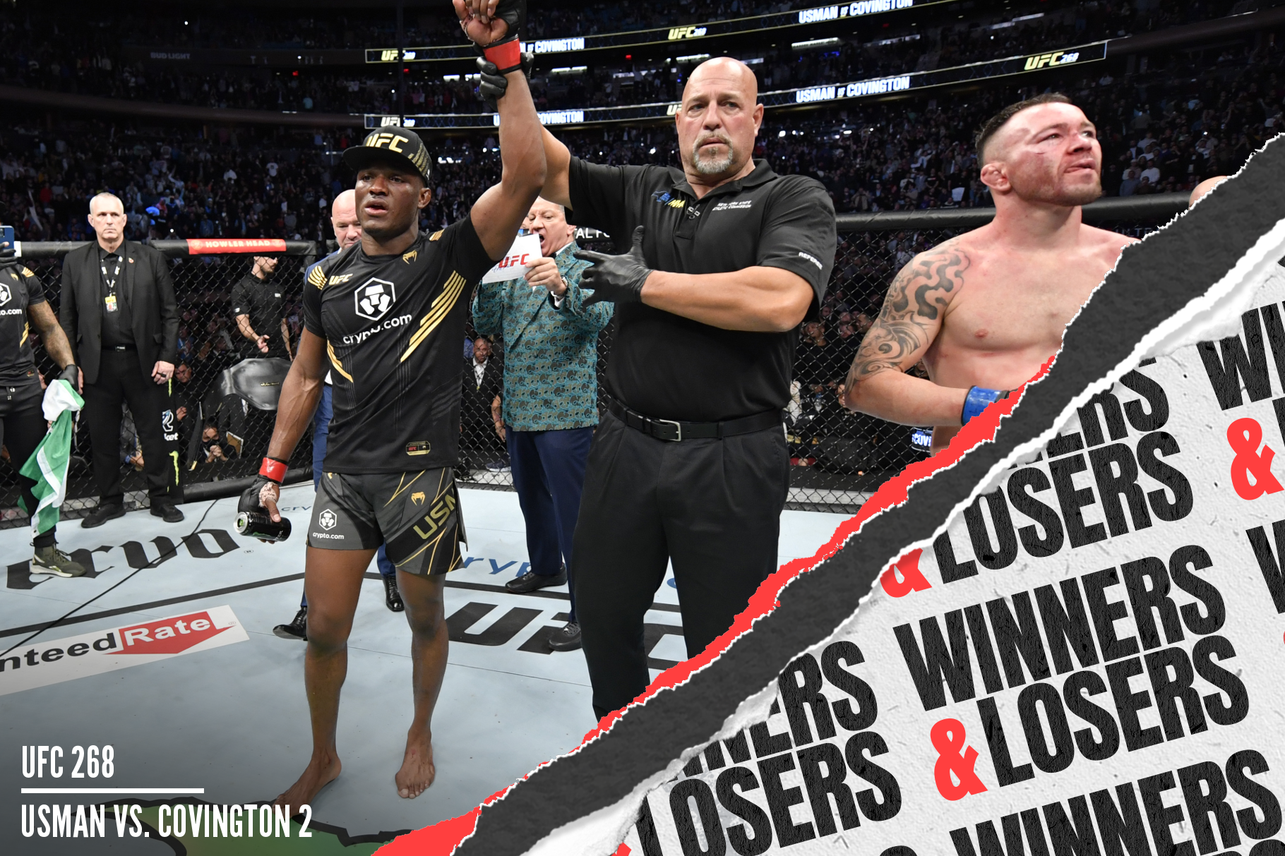 Kamaru Usman defended his UFC welterweight title with a decision win over Colby Covington.