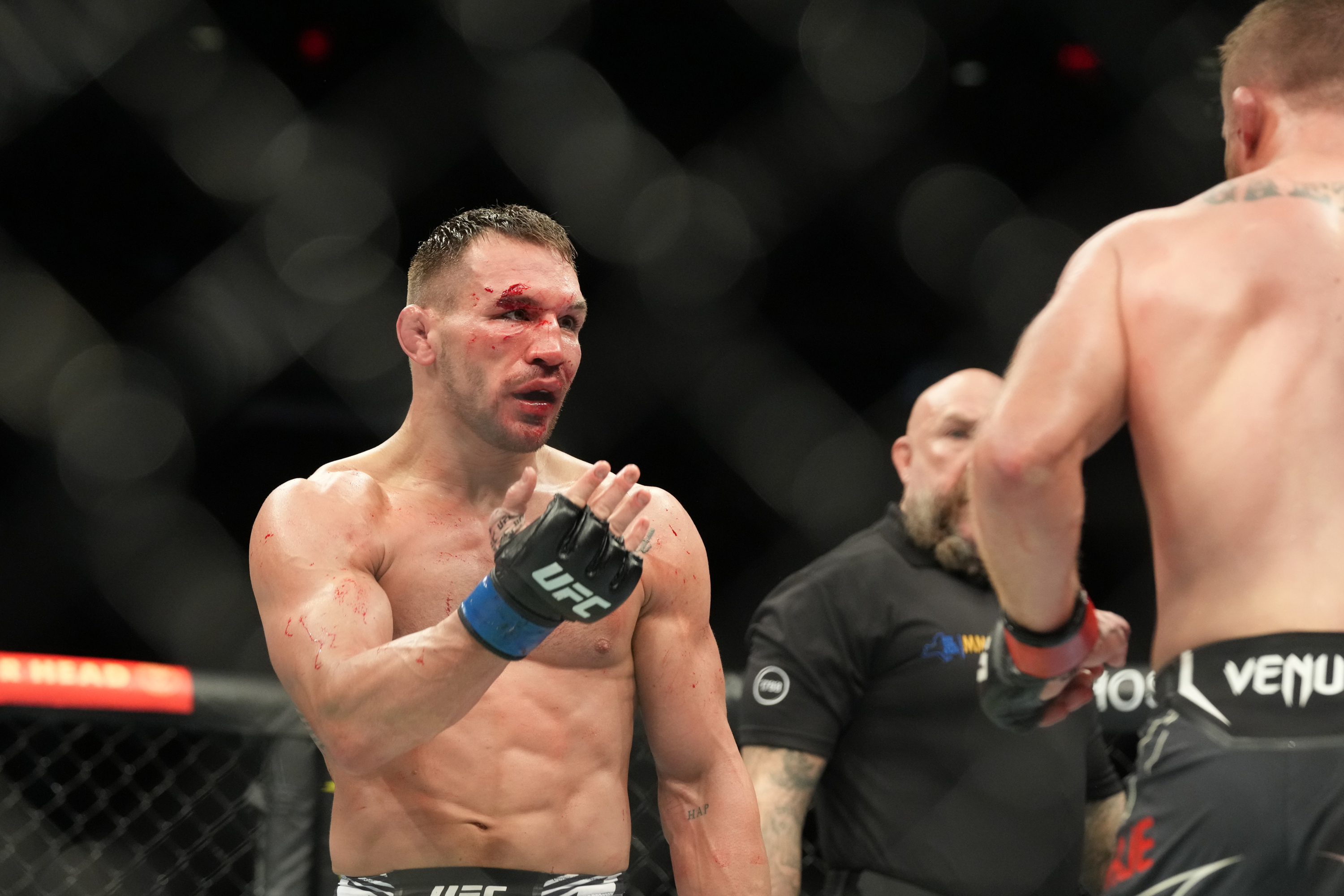 Michael Chandler during his fight with Justin Gaethje at UFC 268. 