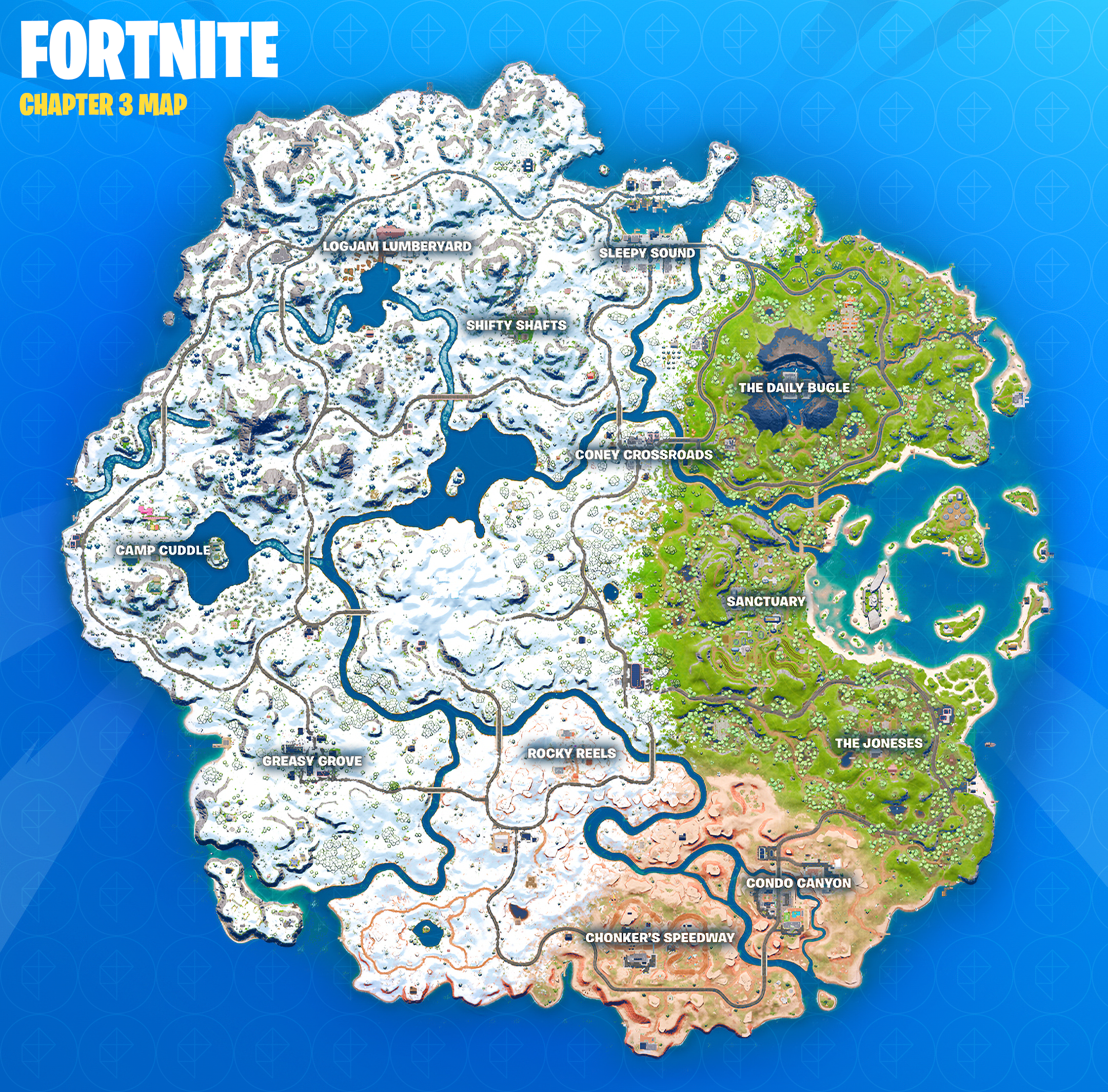 The map from Fortnite Chapter 3
