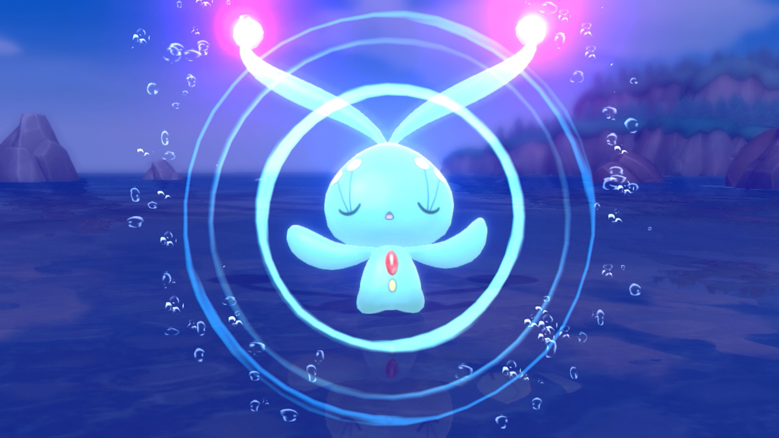 A Pokémon meditates and prepares for a move in Brilliant Diamond and Shining Pearl