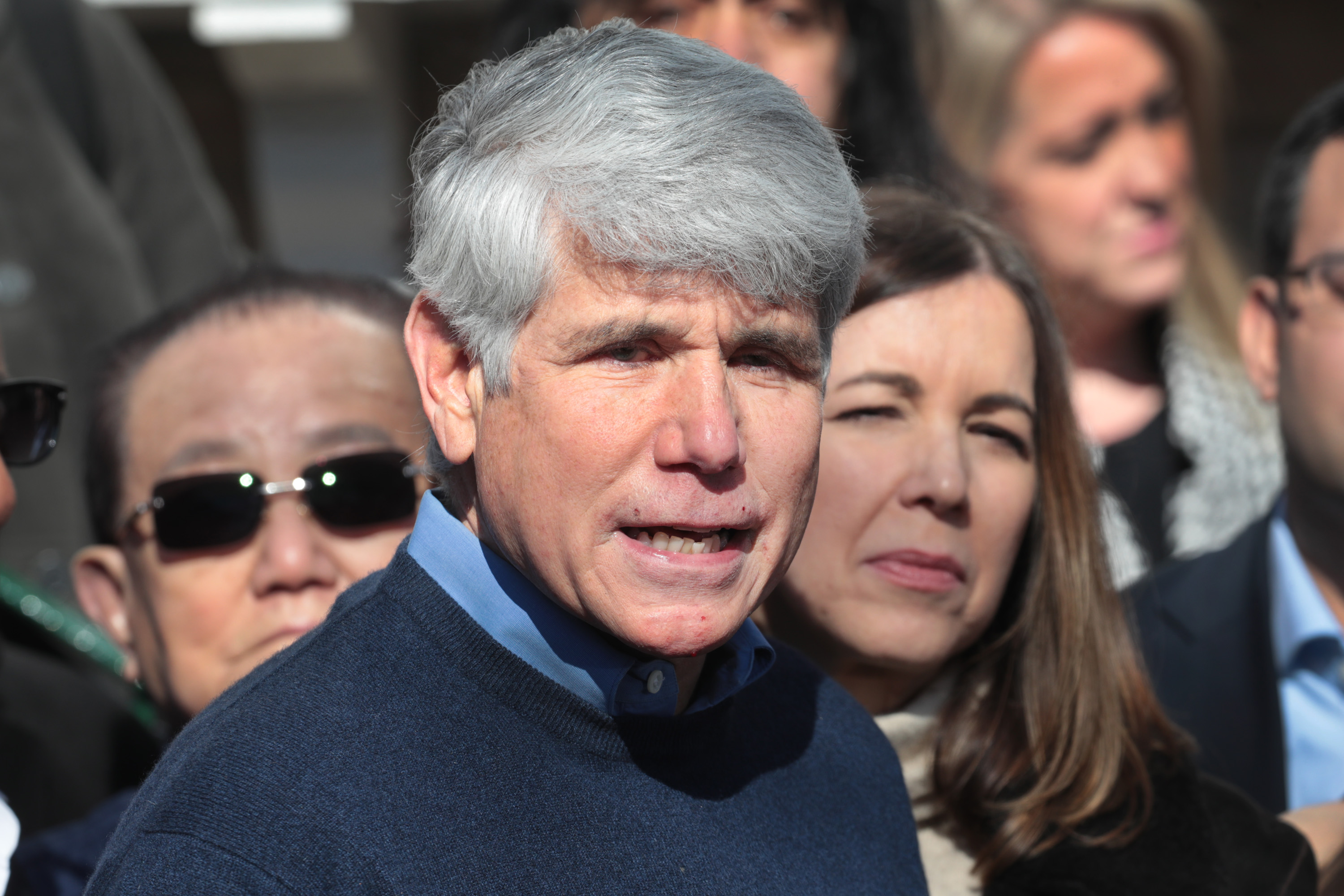 Former Illinois Gov. Rod Blagojevich Speaks To Media Outside His Home, Day After President Trump Commuted His Prison Sentence
