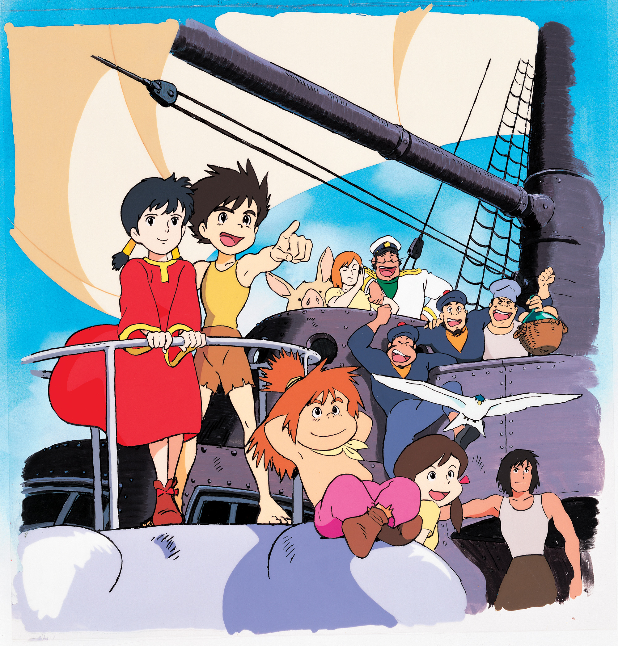 The cast of Hayao Miyazaki’s Future Boy Conan, in the cover art for the series