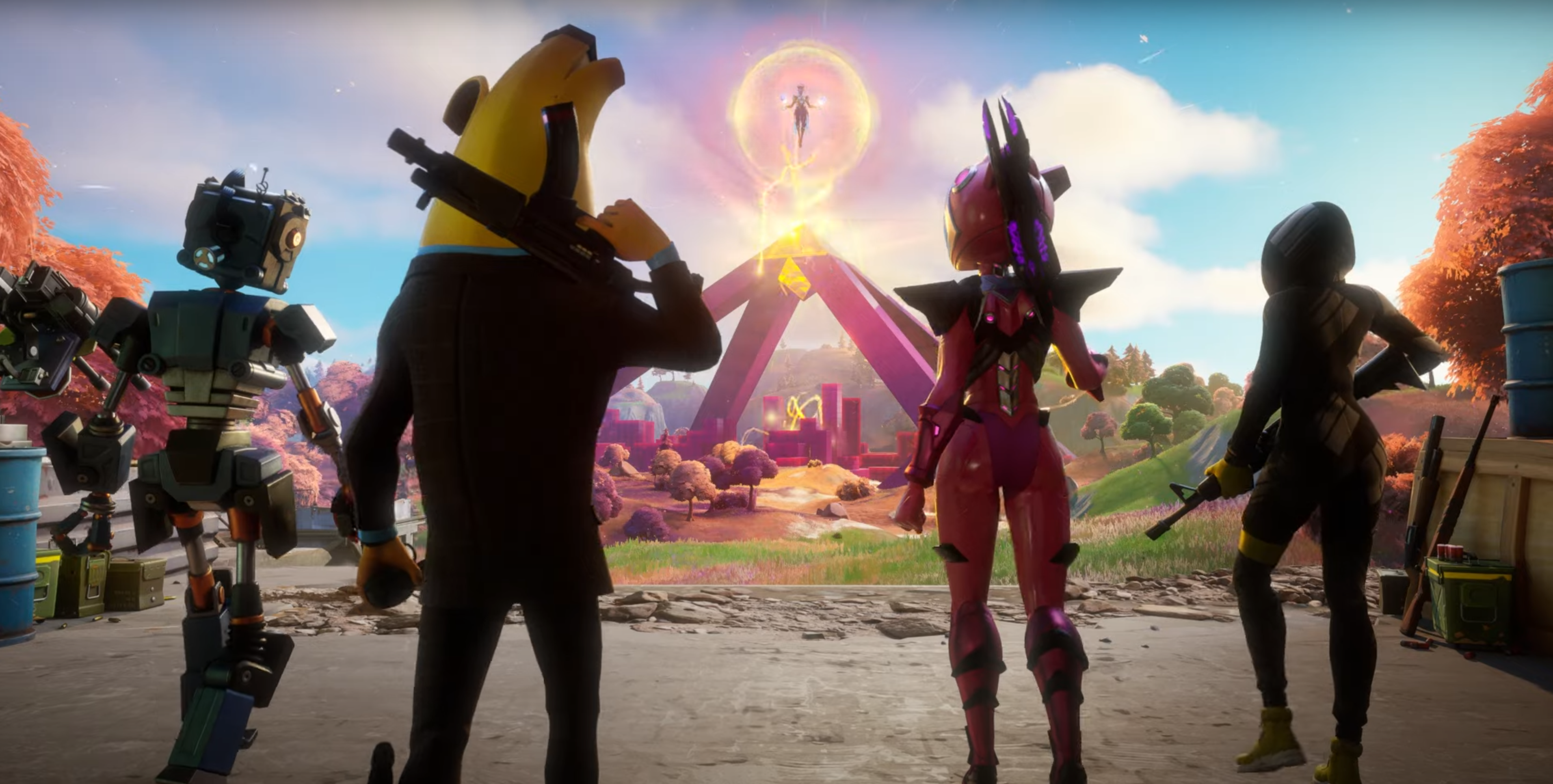 Fortnite characters in the Chapter 2 finale teaser trailer