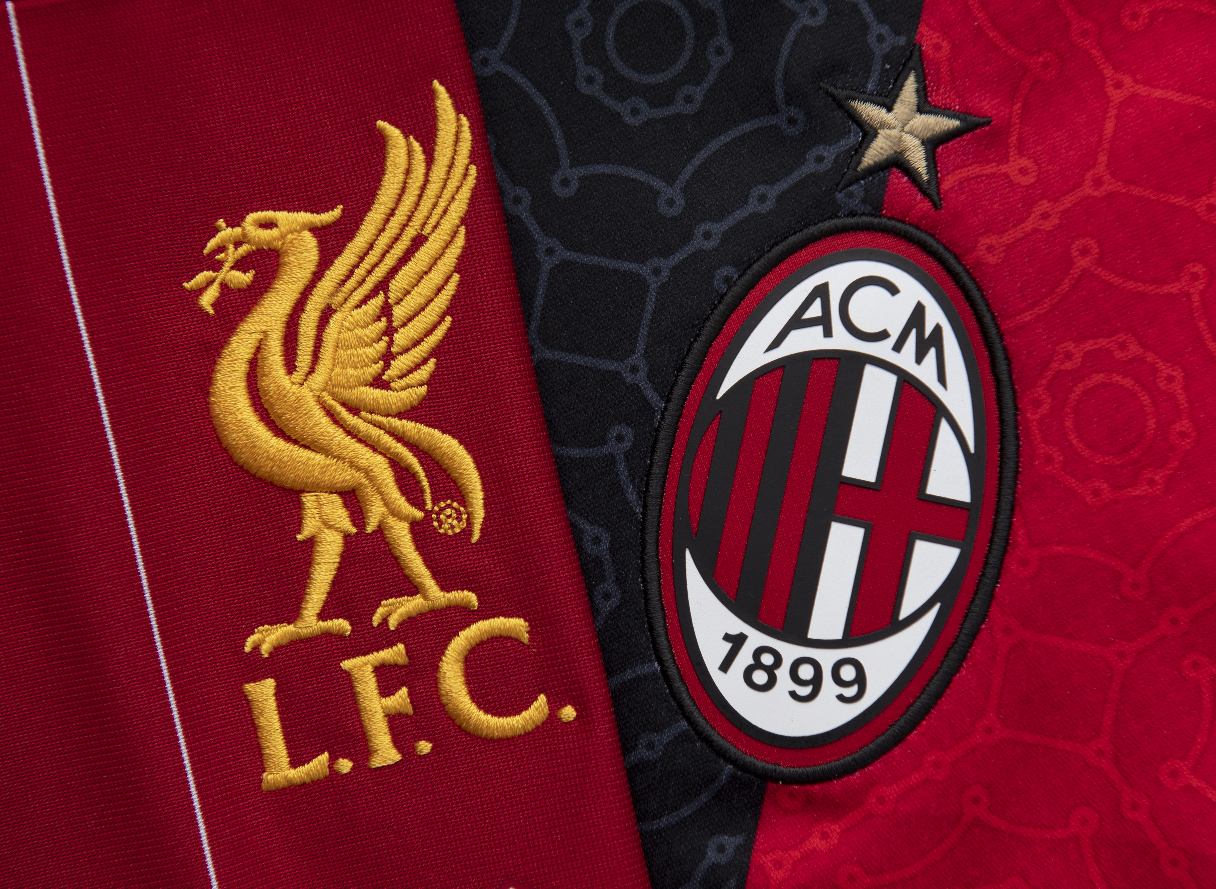 The Liverpool and AC Milan Club Badges