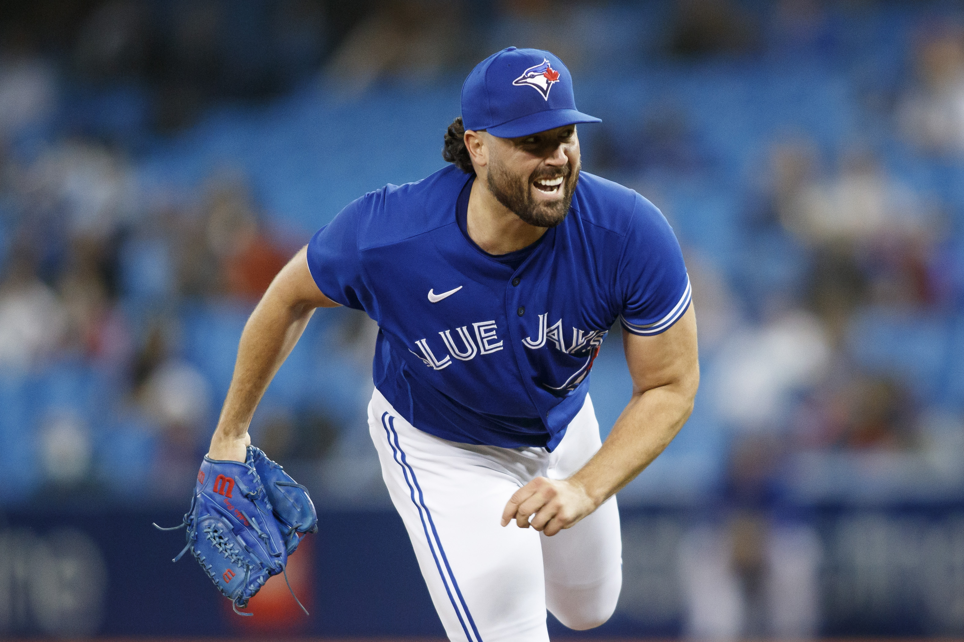 Robbie Ray #38 of the Toronto Blue Jays pitches in the first inning of their MLB game against the New York Yankees at Rogers Centre on September 30, 2021 in Toronto, Ontario.