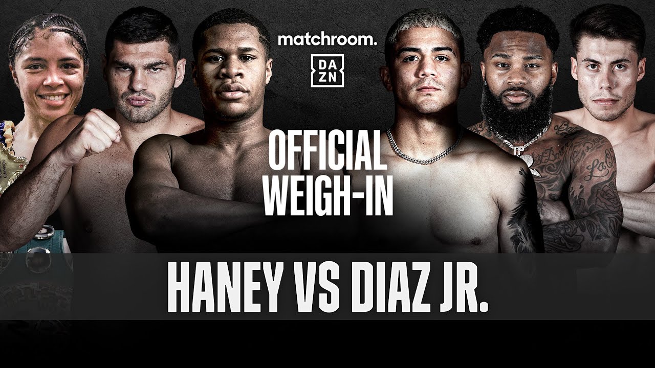 Devin Haney and Joseph Diaz Jr hit the scales today in Las Vegas