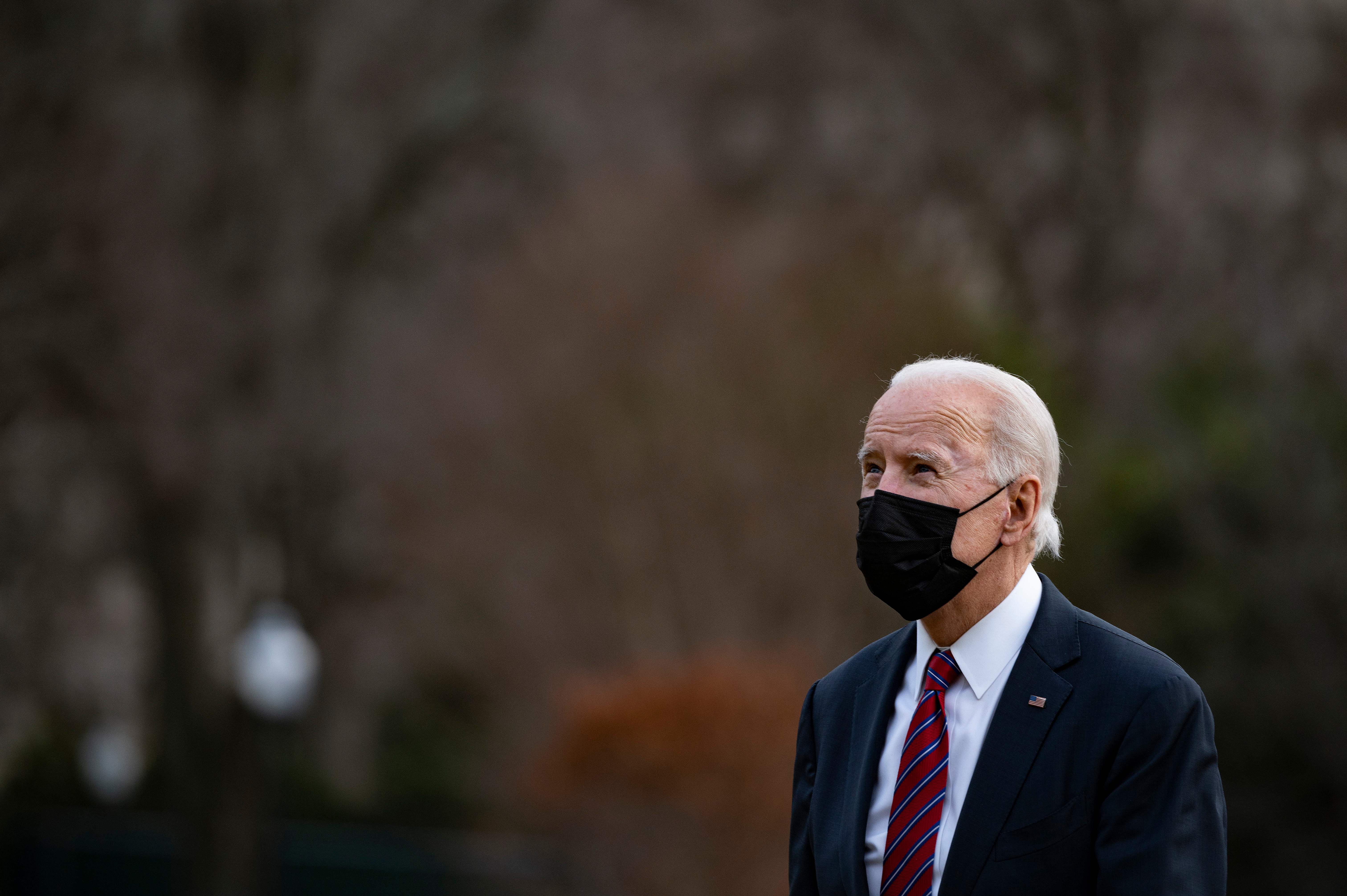 President Joe Biden arrives at the White House in Washington, DC, on January 29, 2021.