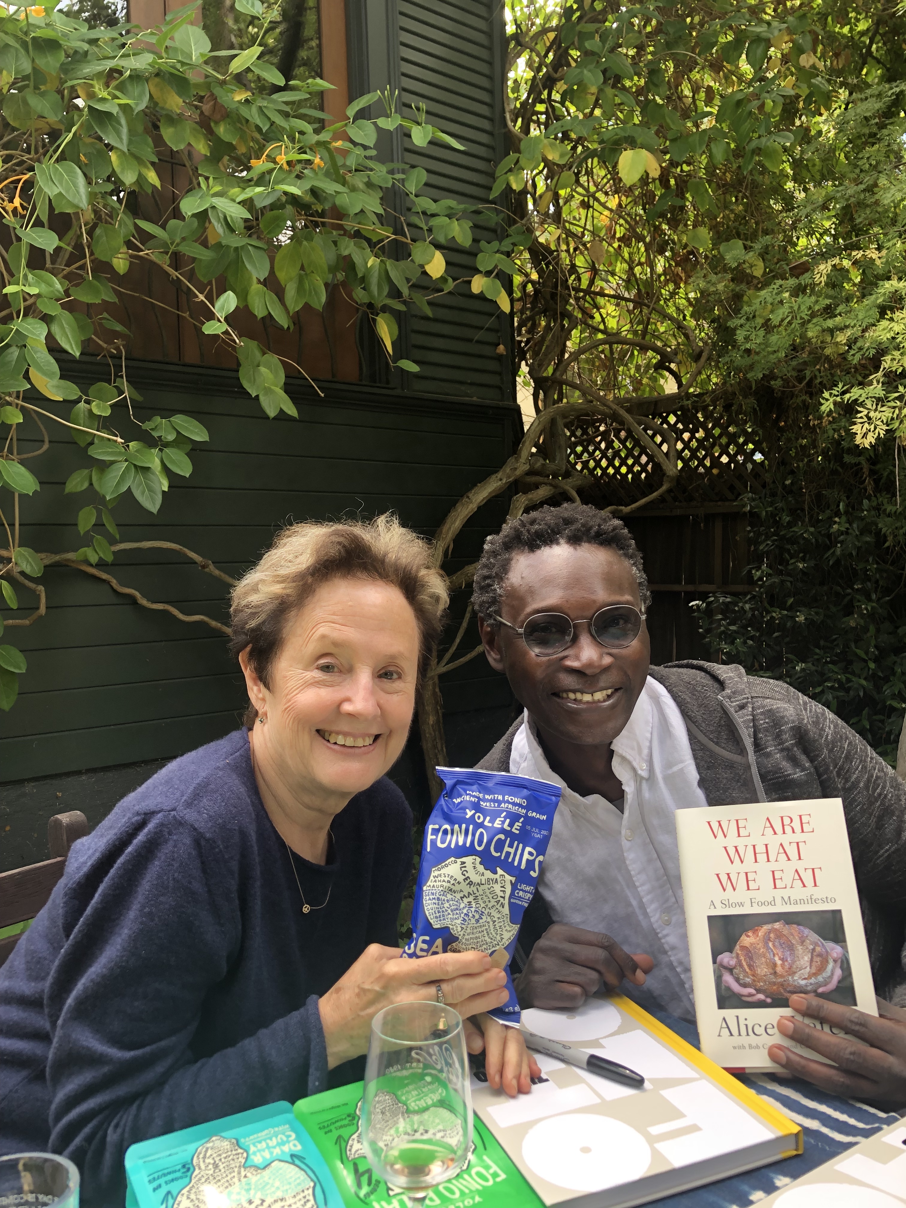 Alice Waters with Senegalese-born chef, author and New York City restaurateur Pierre Thiam.