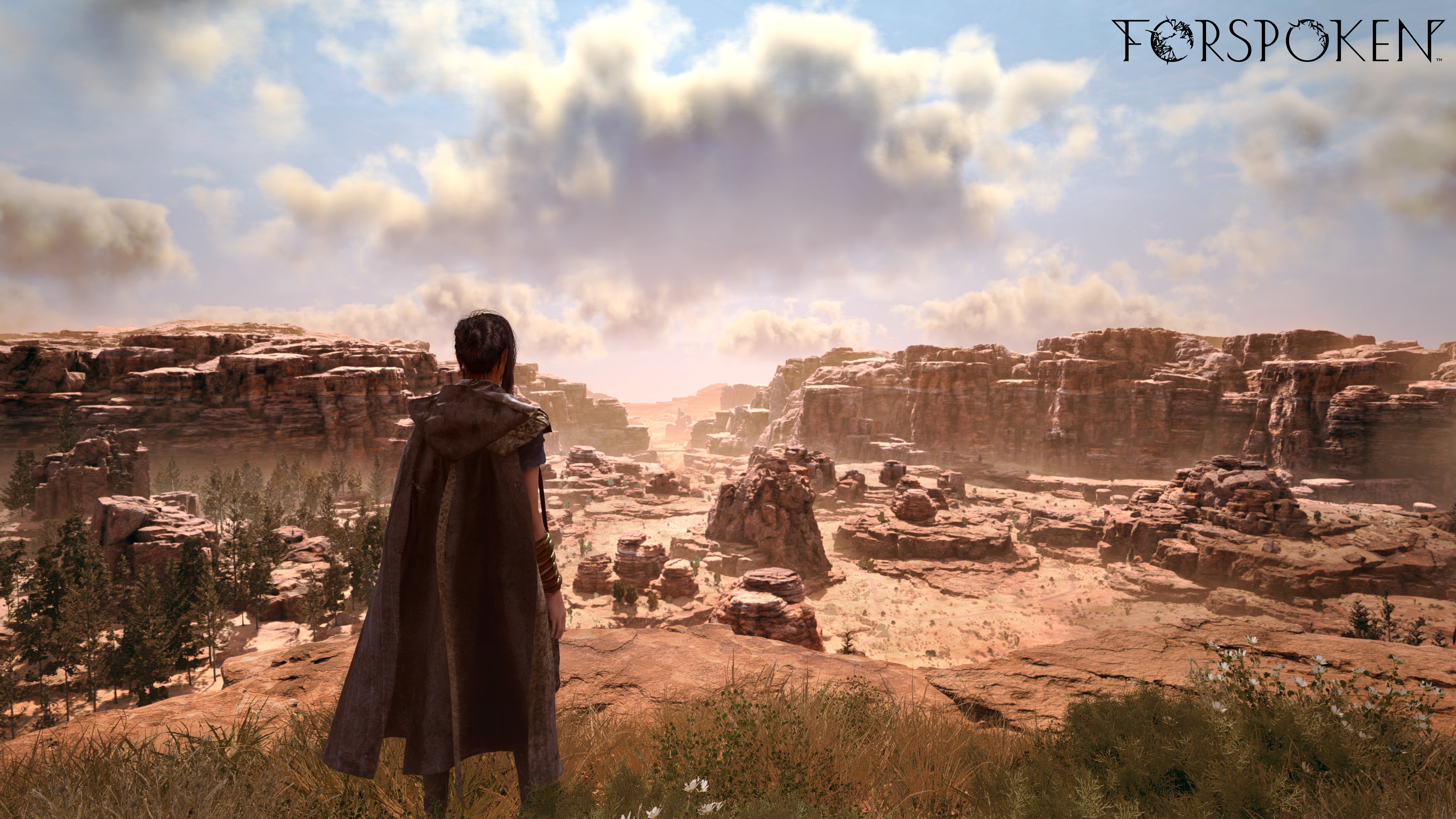 Frey looks out on a desert land in a screenshot from Forspoken (aka Project Athia)