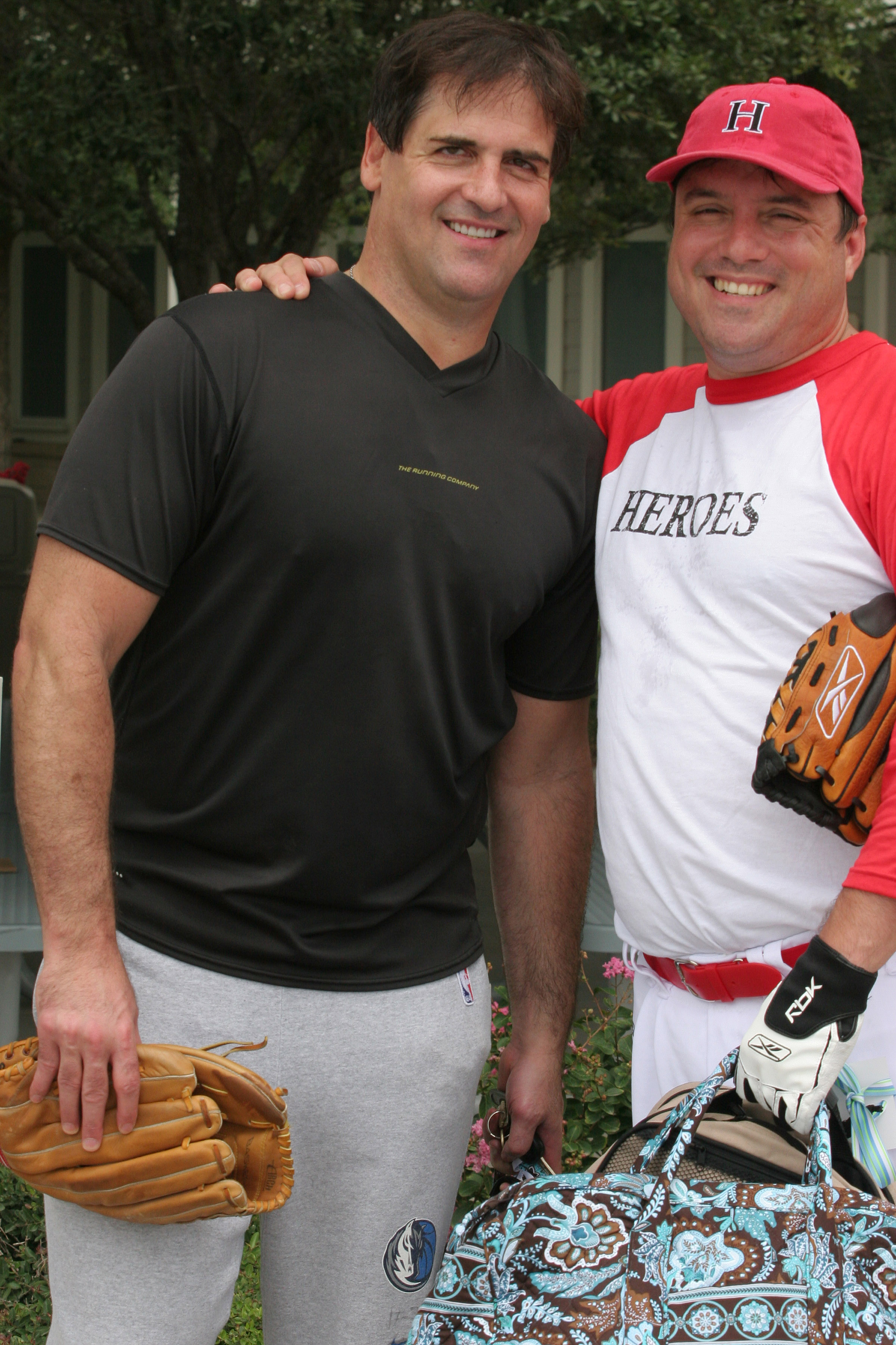Mark Cuban and Danny Bollinger during Klein Creative Communications Provides Gift Bags at the 2006 Reebok Heroes Celebrity Baseball Game at Dr. Pepper Ballpark in Frisco, Texas, United States. (Photo by Peter Larsen/FilmMagic for Klein Creative Communications)