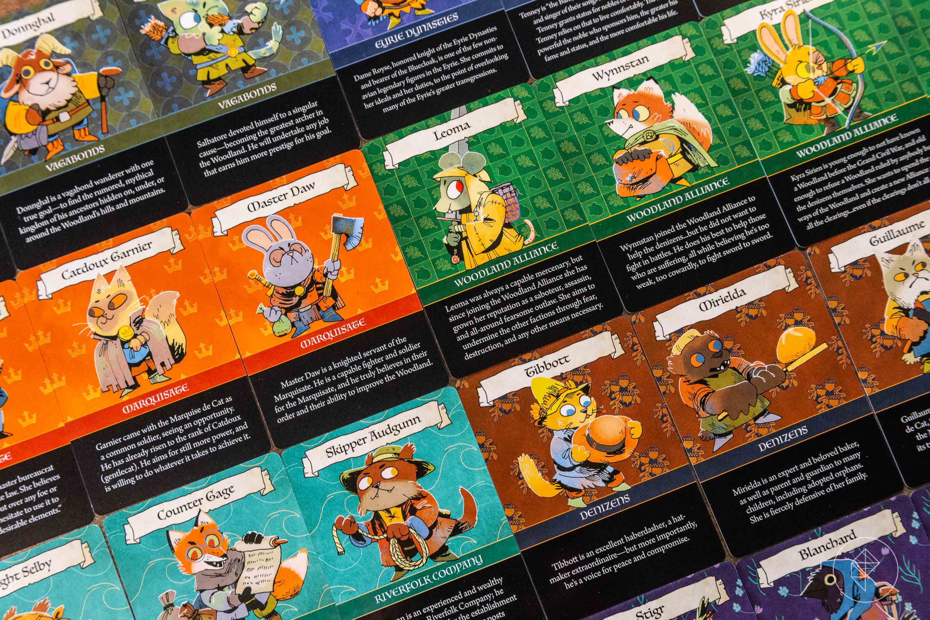 Cards with original art by Kyle Ferrin detail denizens of the woodland.