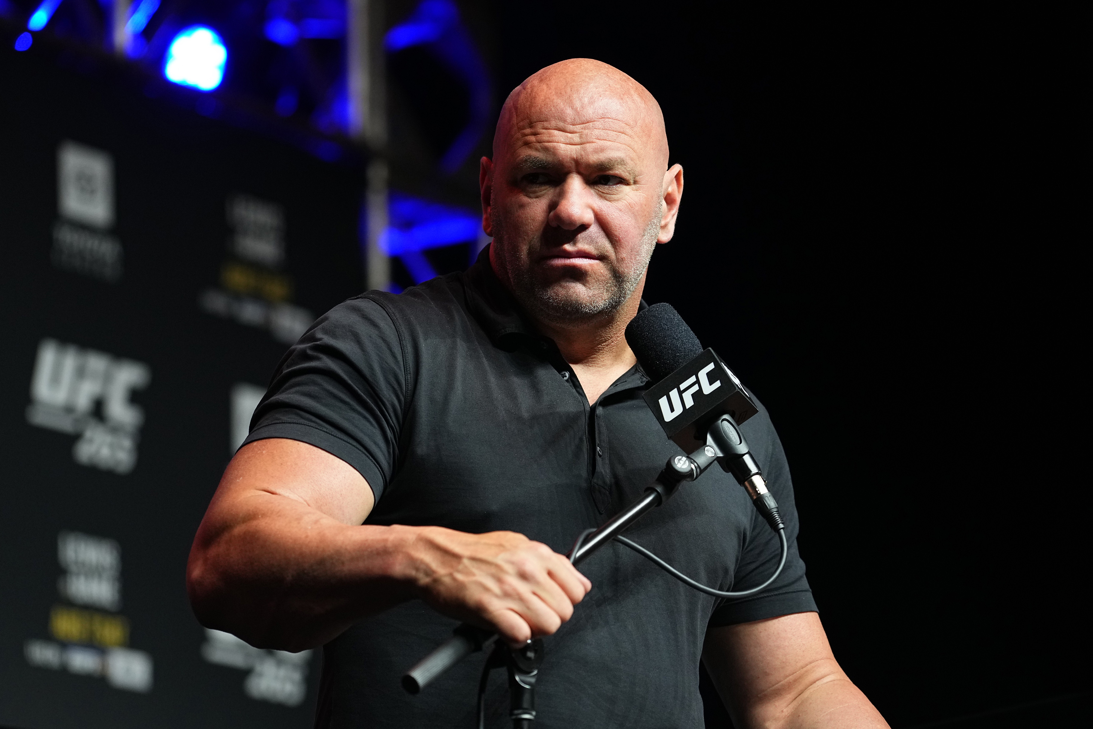Dana White during the UFC 265 press conference in August. 