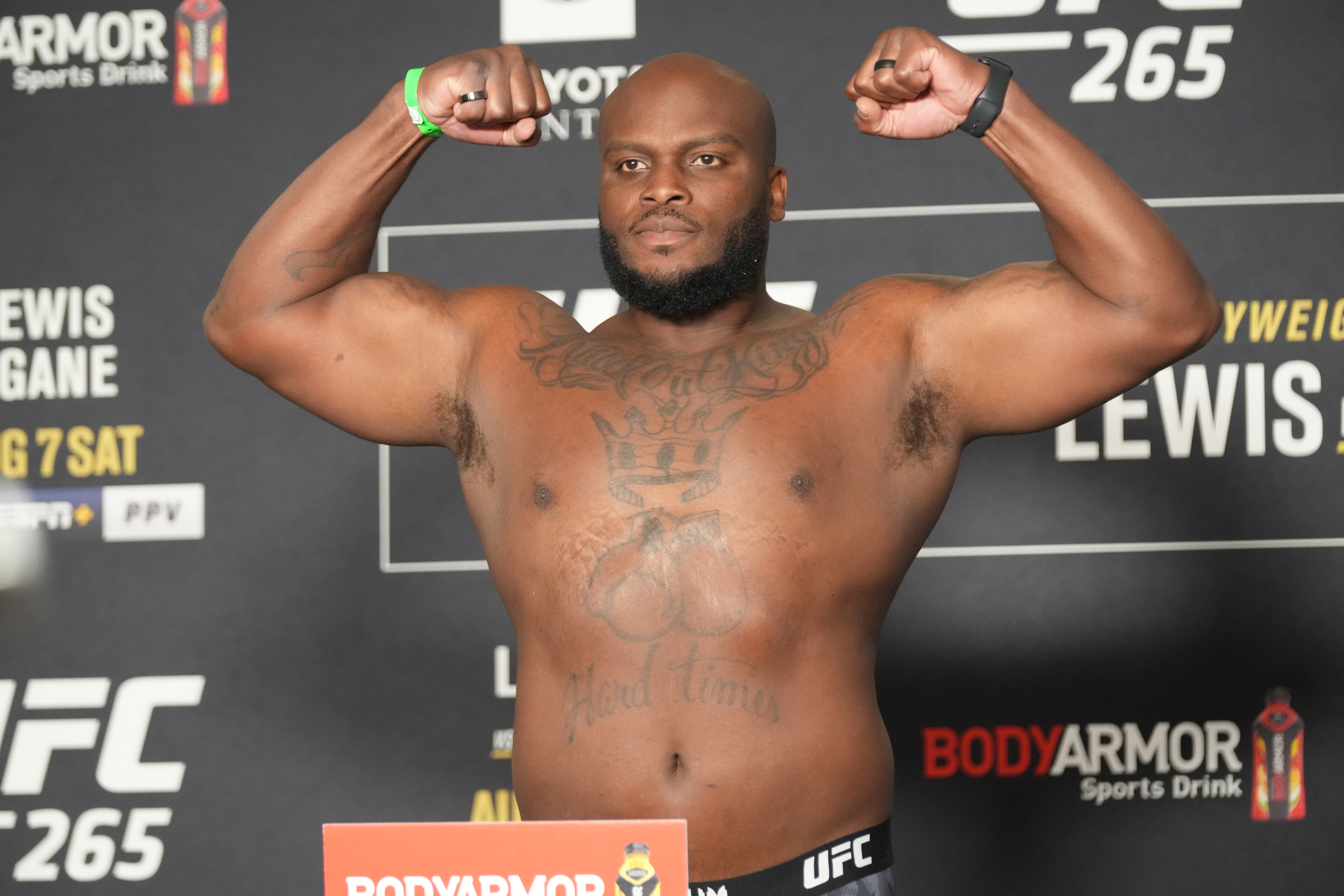 Derrick Lewis weighing in for UFC 265.