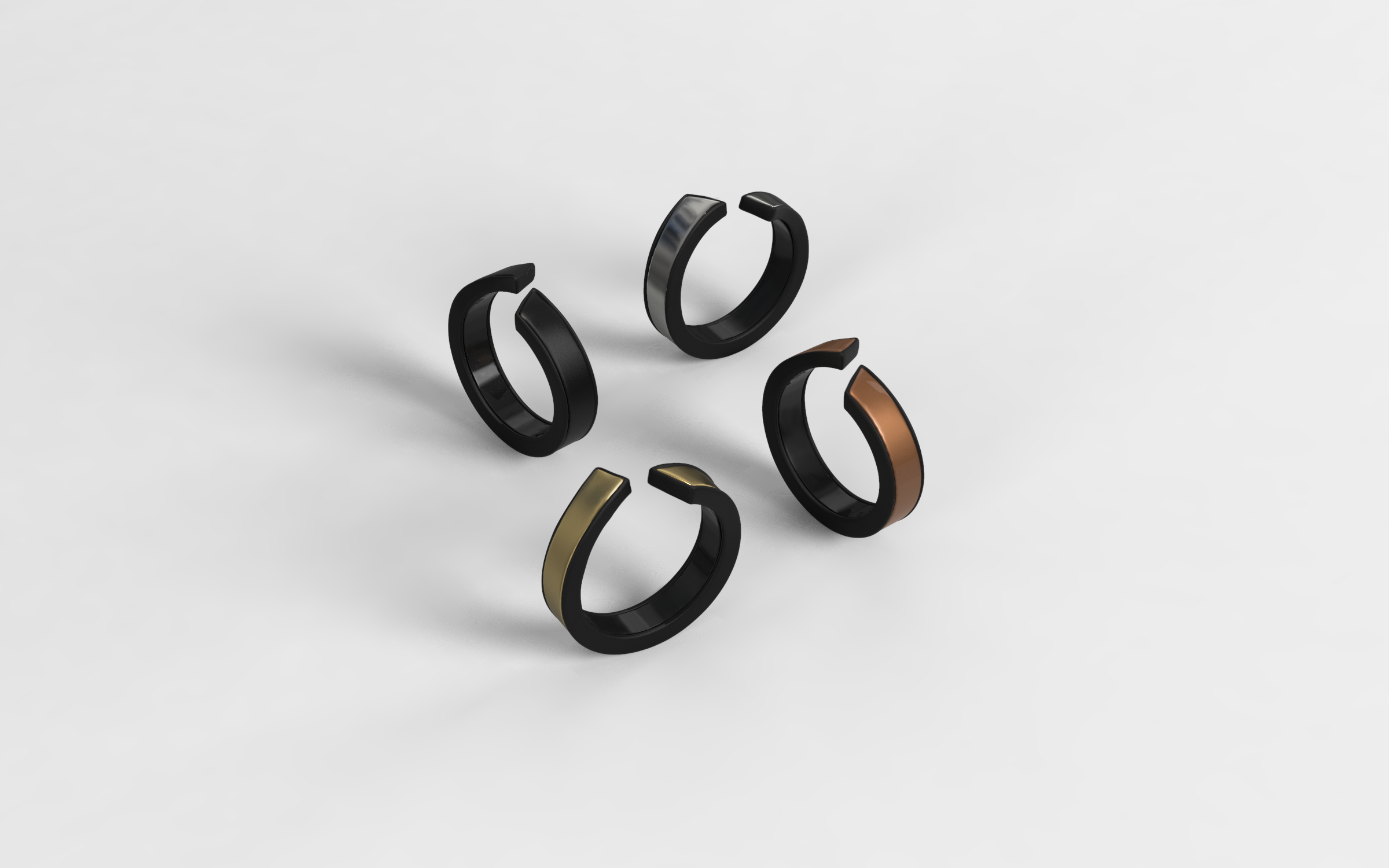 Renders of four Movano Rings