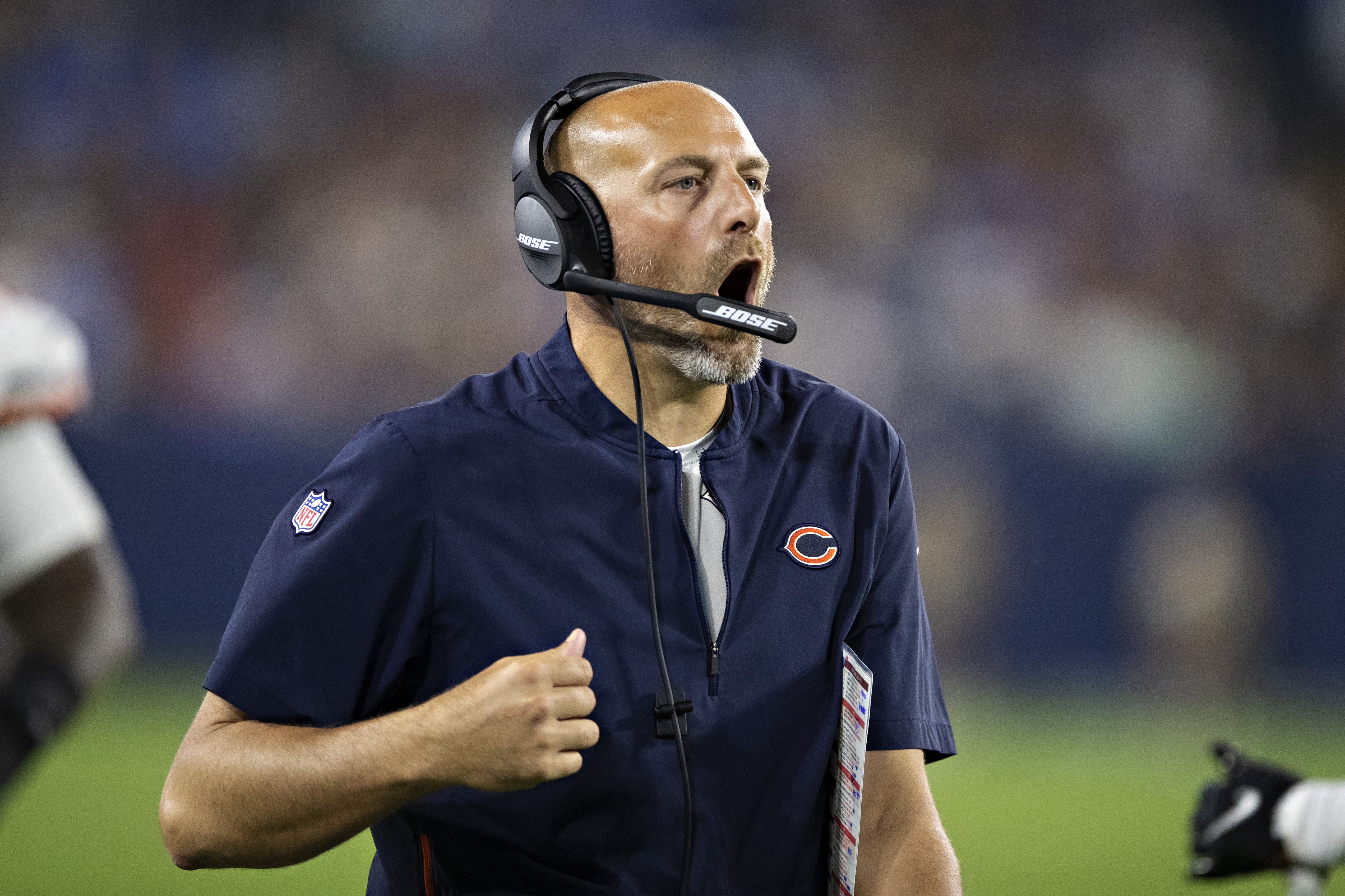 Matt Nagy is 34-30 as Bears head coach. He will likely coach his final game Sunday against the Vikings.