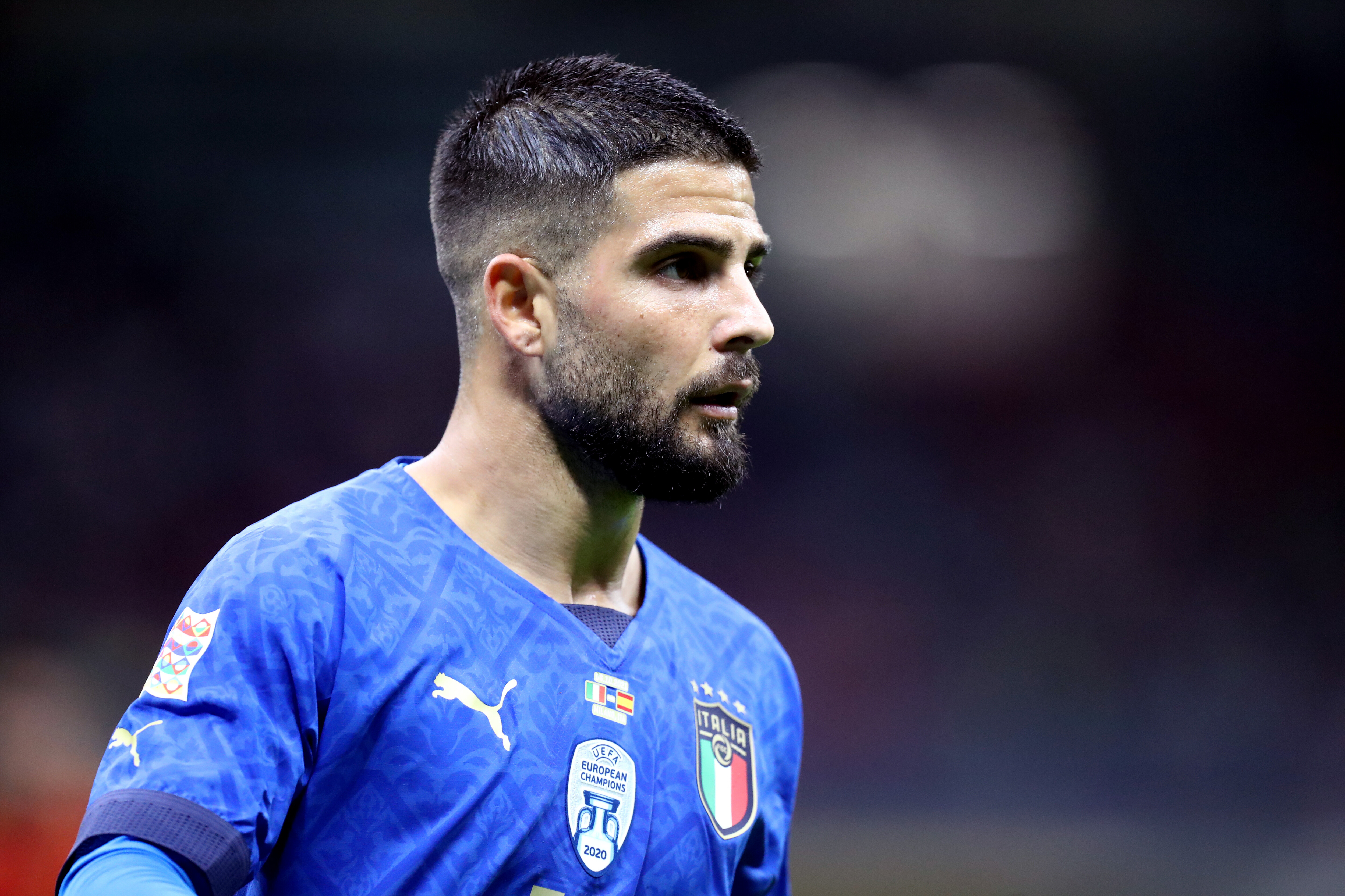 Lorenzo Insigne of Italy looks on during the Uefa Nations...