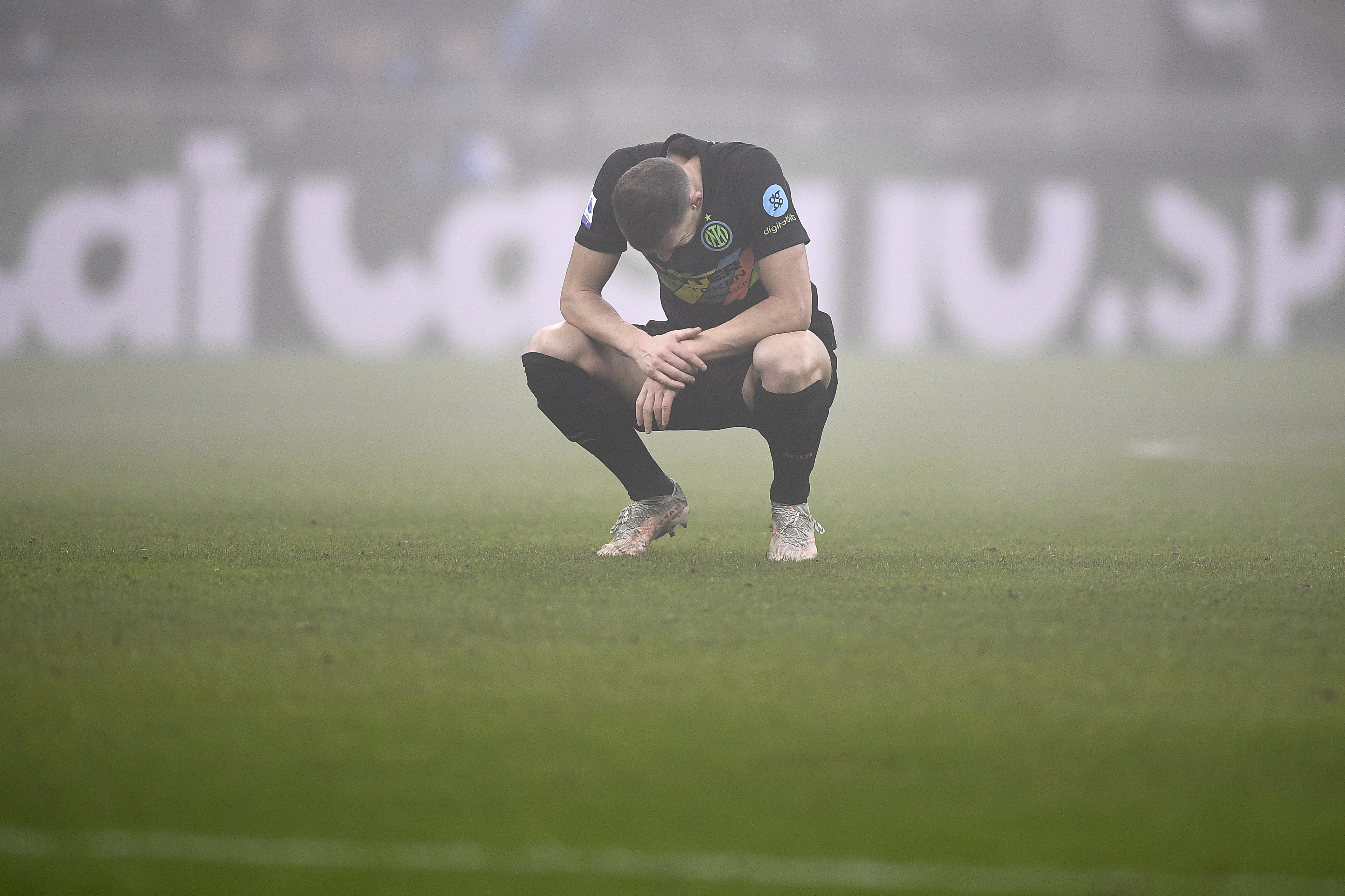 Edin Dzeko of FC Internazionale looks dejected during the...