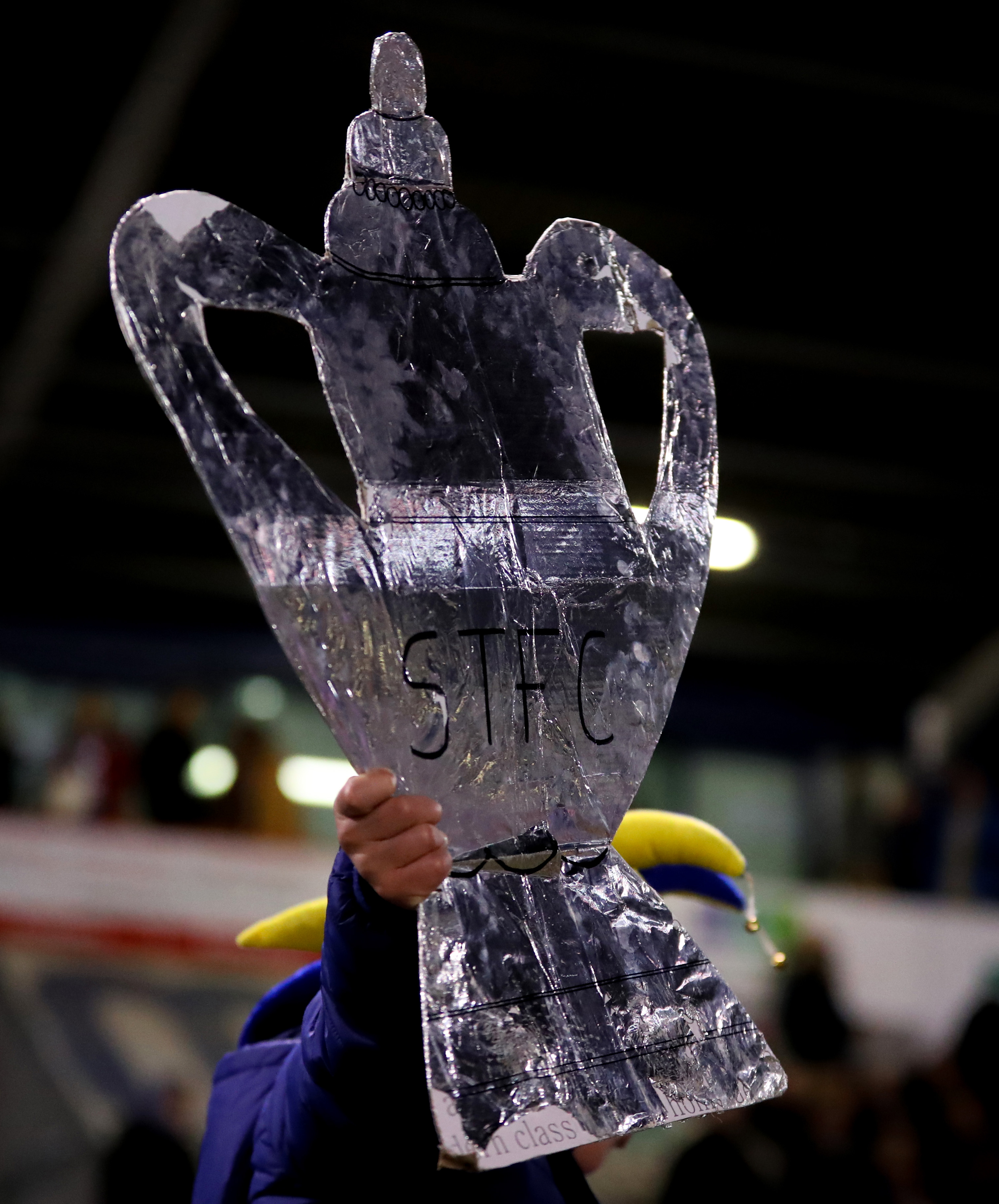 A homemade foil FA Cup trophy