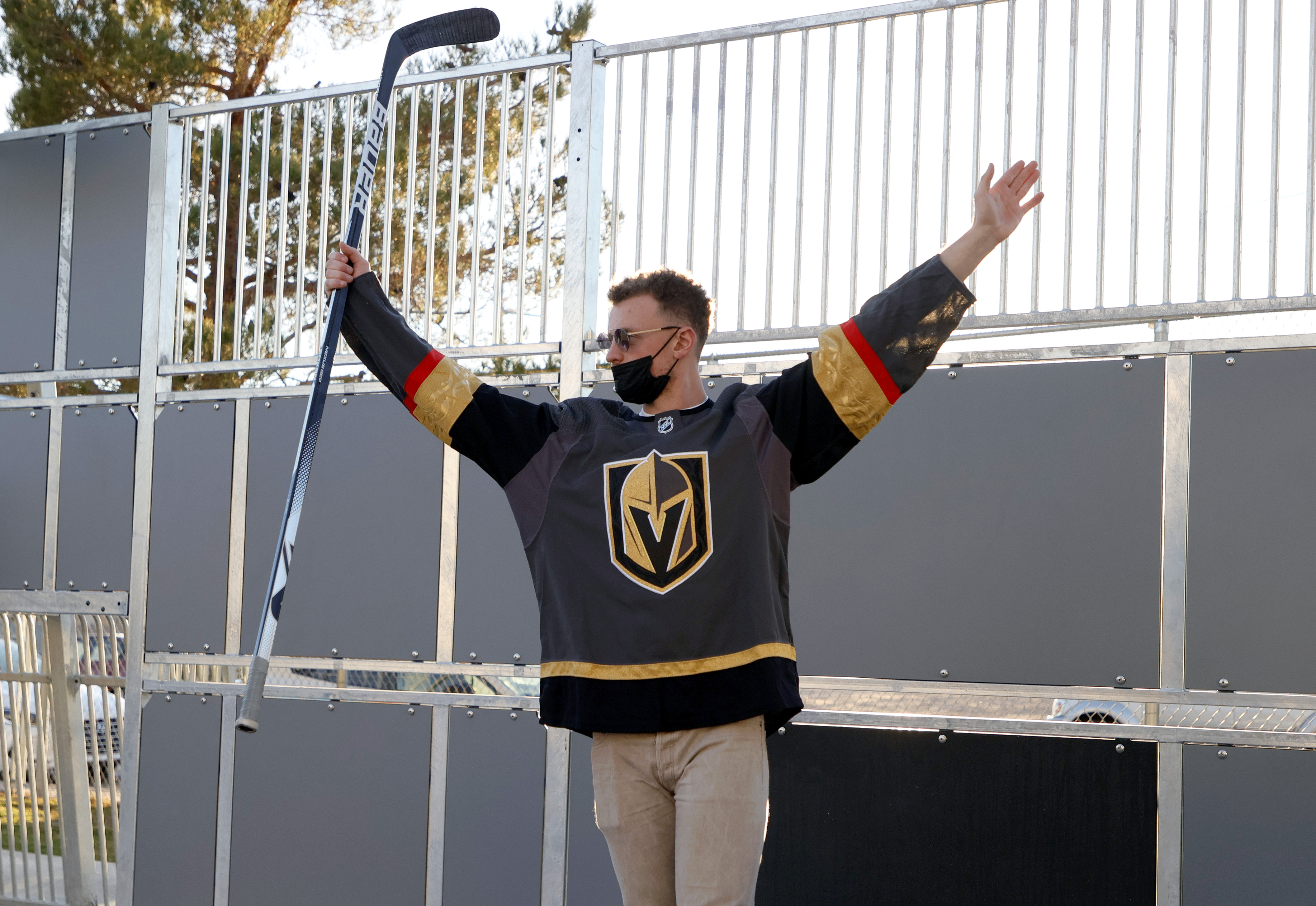 New Vegas Golden Knights Player Jack Eichel Visits Youth At Ball Hockey Rink In North Las Vegas
