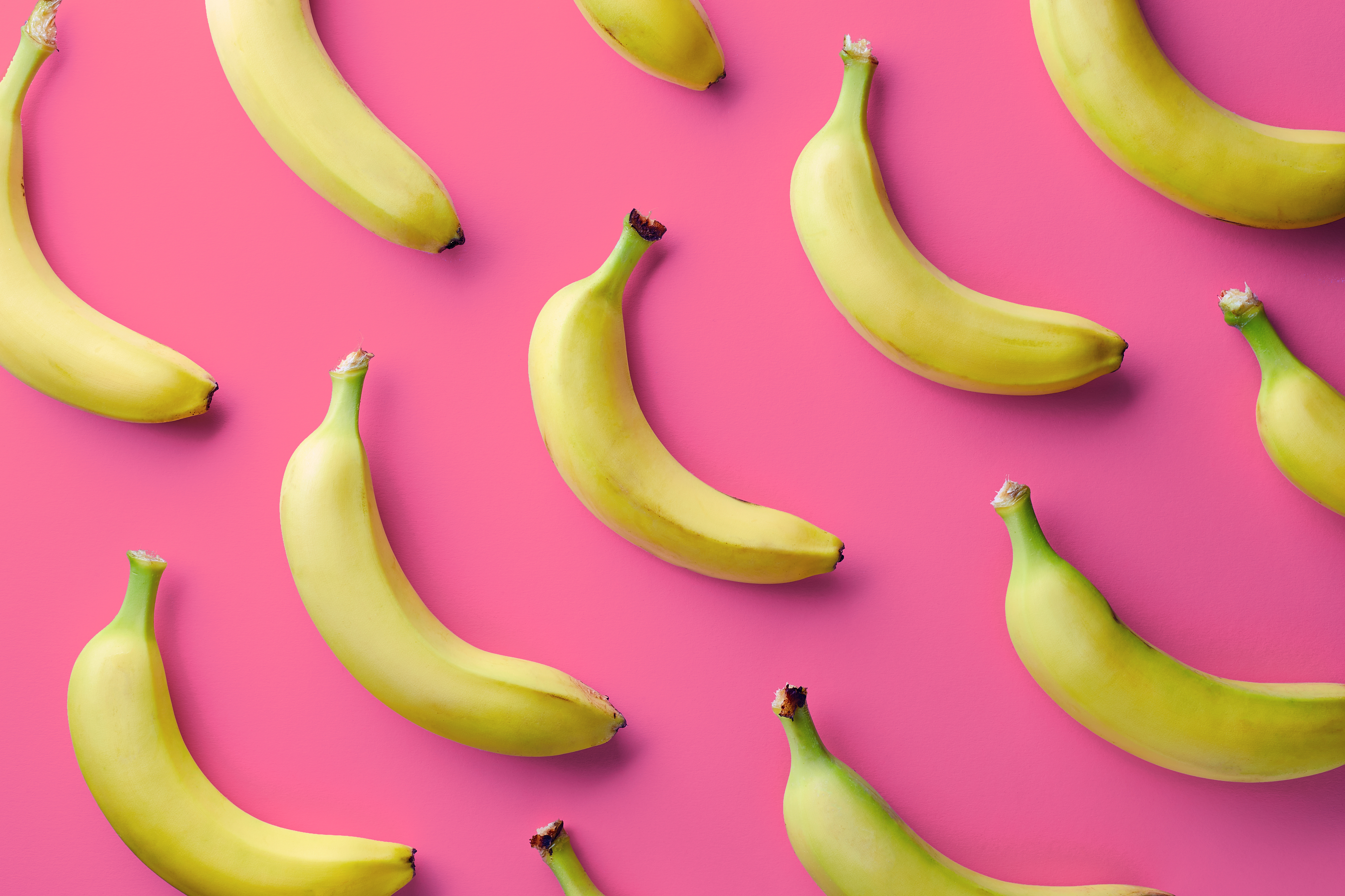 Bananas on a pink background