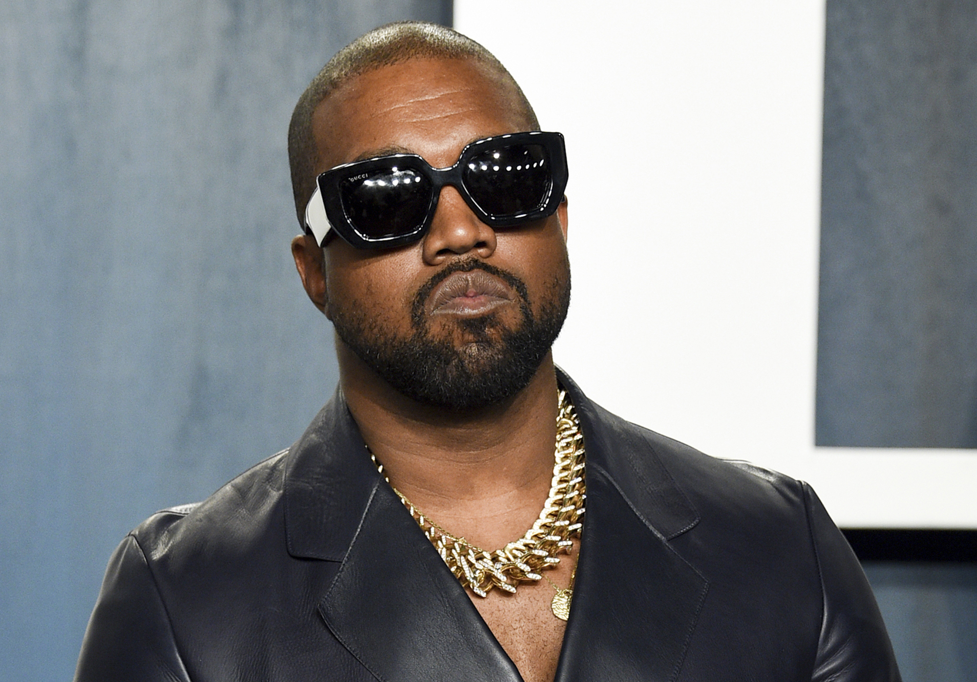 Kanye West appears at the Vanity Fair Oscar Party in Beverly Hills on Feb. 9, 2020.