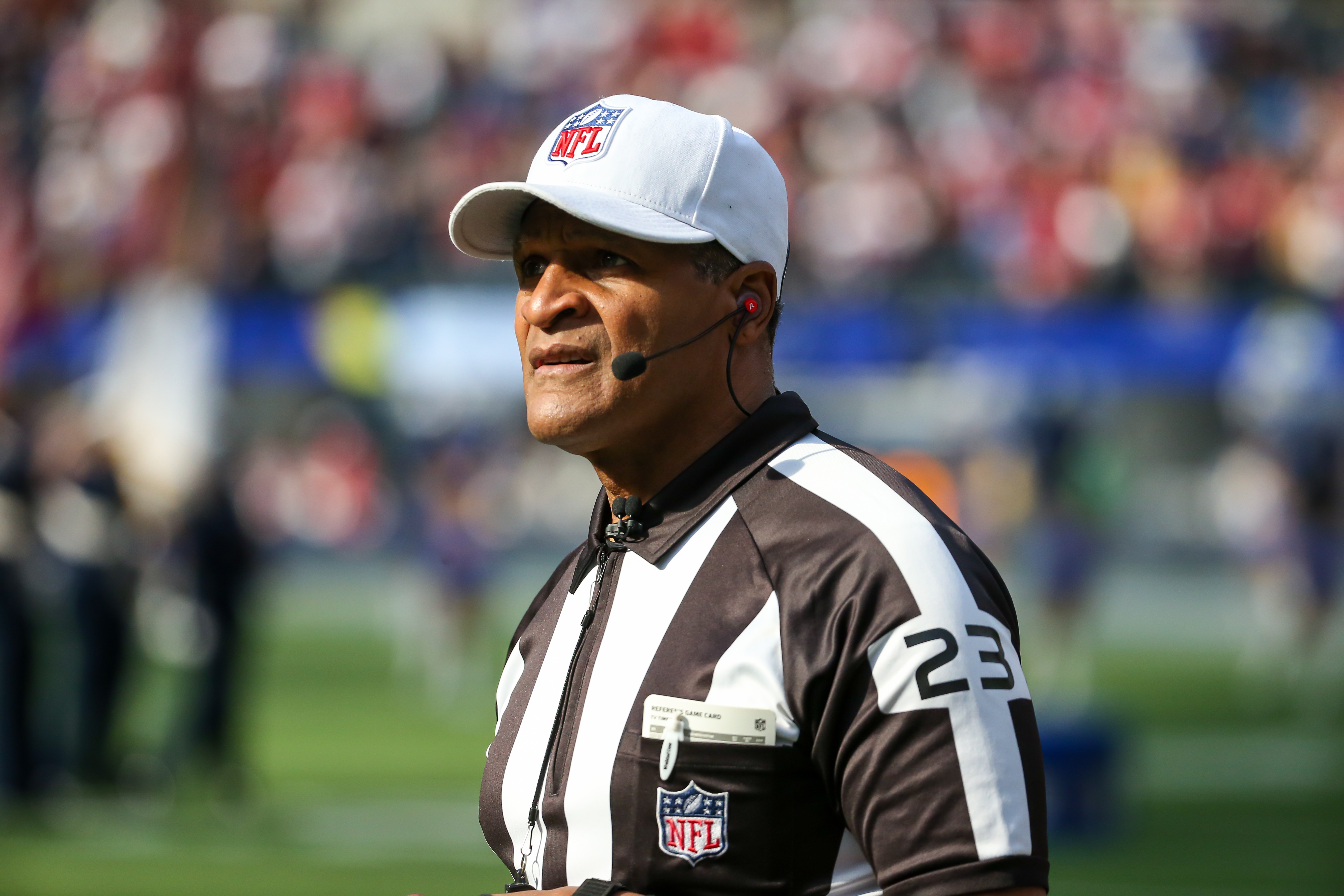 Referee Jerome Boger during an NFL game between the San Francisco 49ers and the Los Angeles Rams on January 9, 2022, at SoFi Stadium in Inglewood, CA.