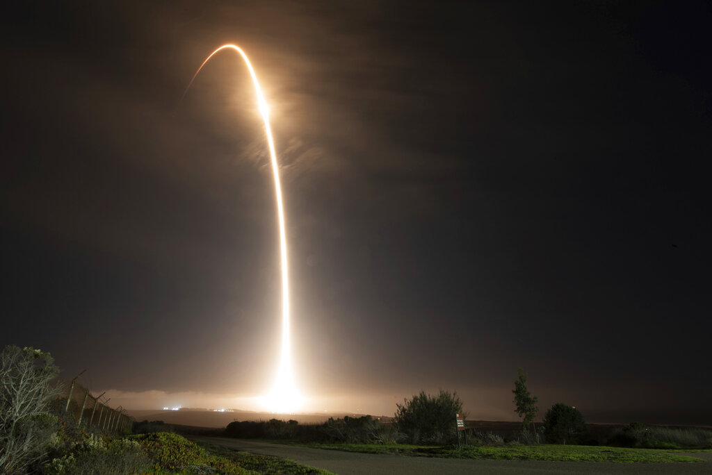 The SpaceX Falcon 9 rocket launches with the Double Asteroid Redirection Test