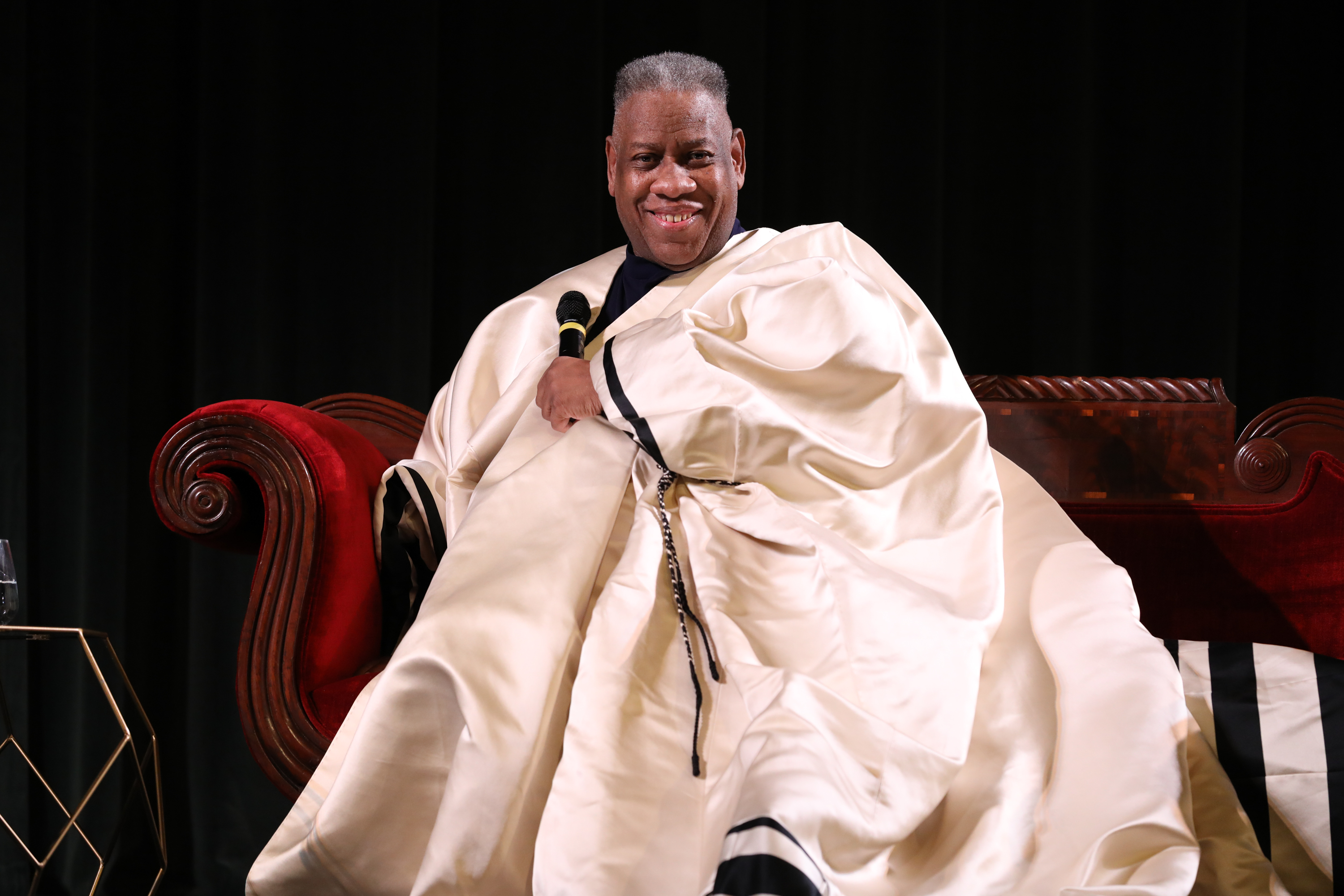 Andre Leon Talley speaks during ‘The Gospel According to Andre’ Q&amp;A during the 21st SCAD Savannah Film Festival on Nov. 2, 2018 in Savannah, Georgia. The fashion journalist and former creative director and American editor-at-large of Vogue magazine has died. He was 73 years old. 