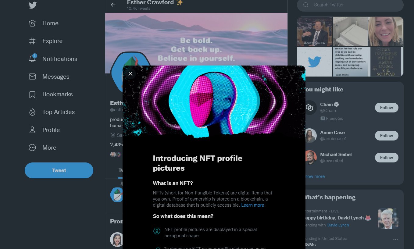 Twitter NFT profile pictures