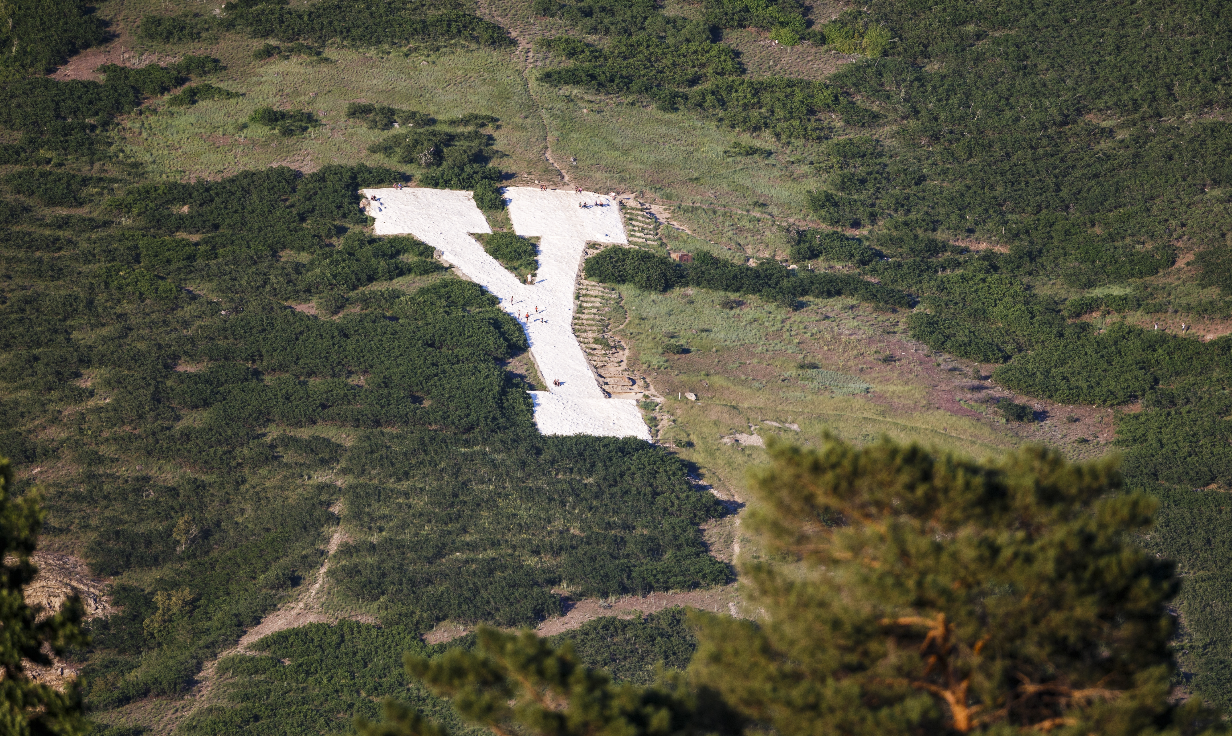The block Y on Y Mountain above Brigham Young University in Provo, Utah, is shown in a 2013 photo.