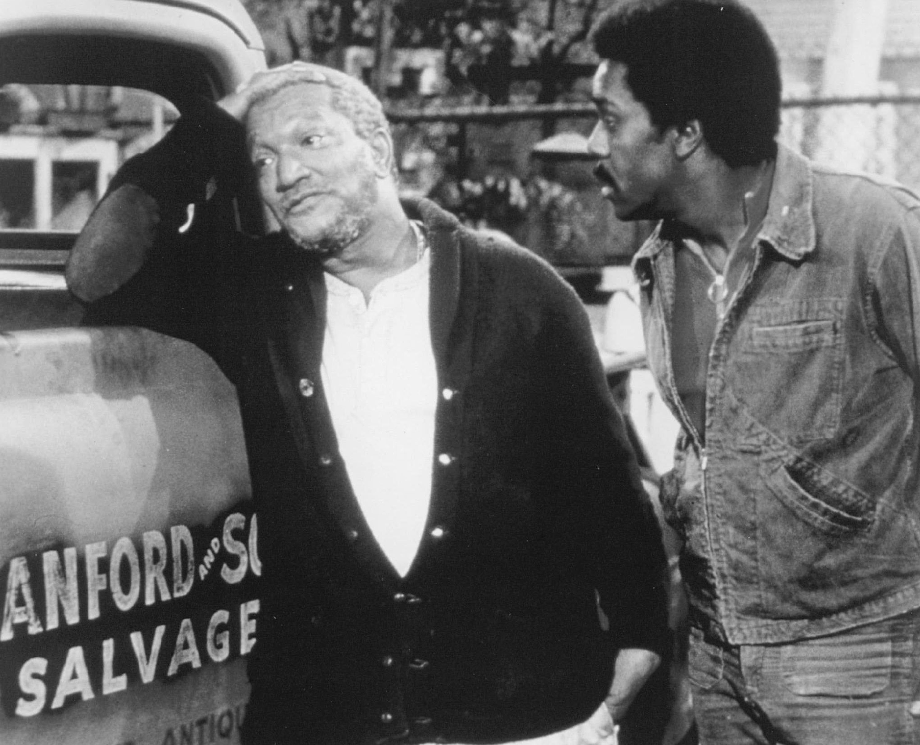 Redd Foxx (left) and Demond Wilson are shown in a scene from the NBC sitcom “Sanford and Son.” 