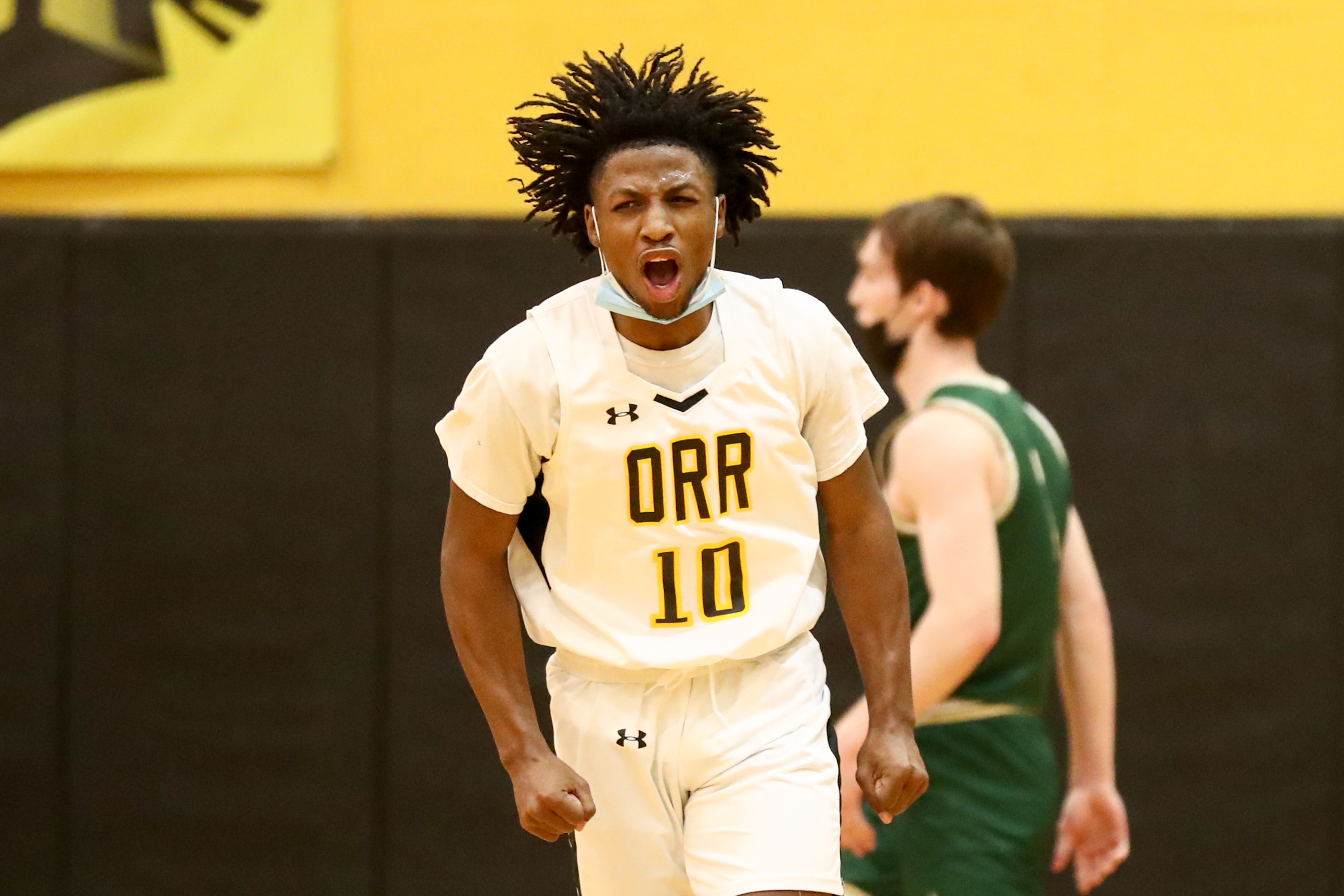 Orr’s Leontae Lilly (10) reacts during the game against Lane.
