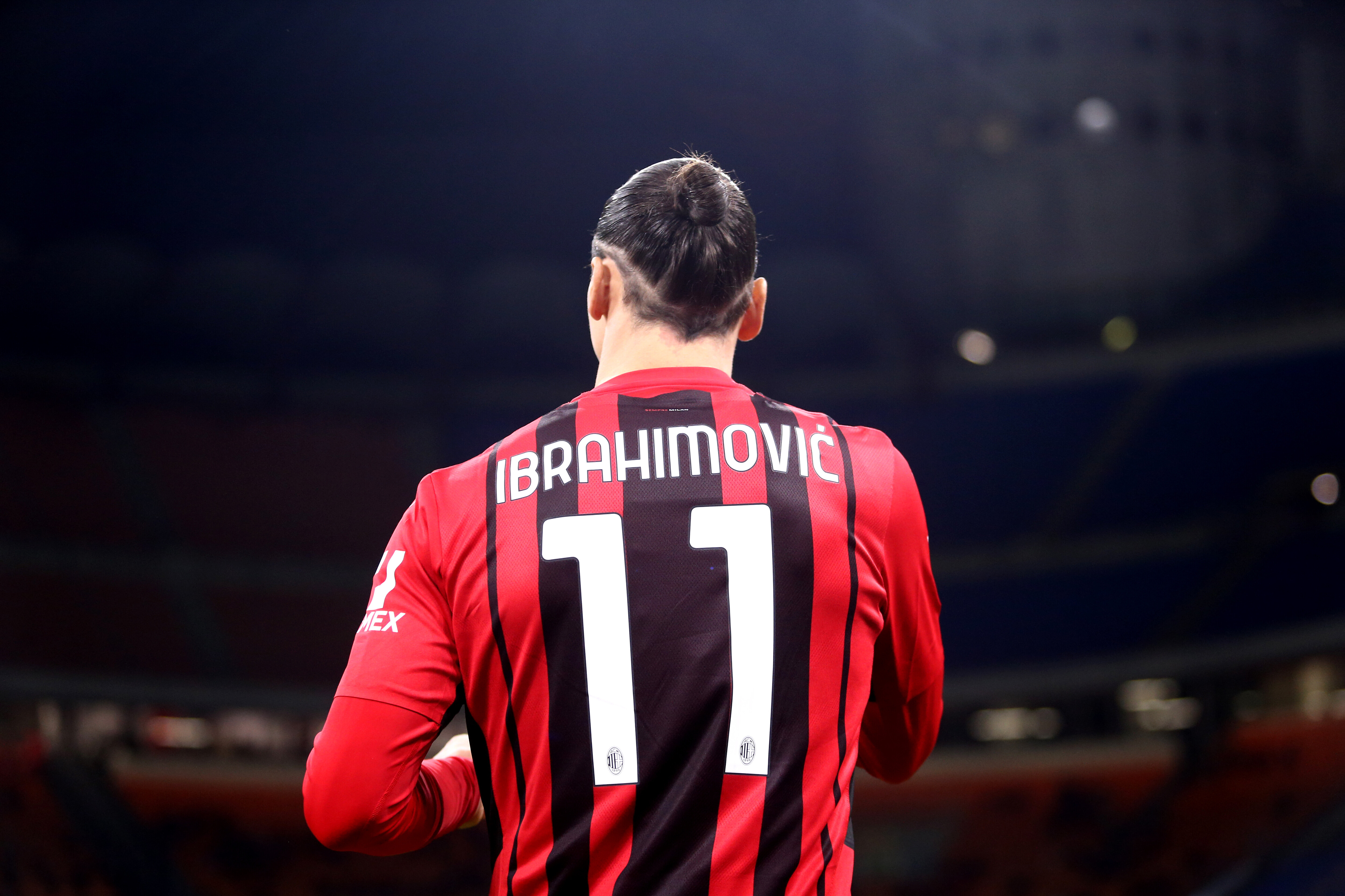 Zlatan Ibrahimovic of Ac Milan looks on during the Serie A...