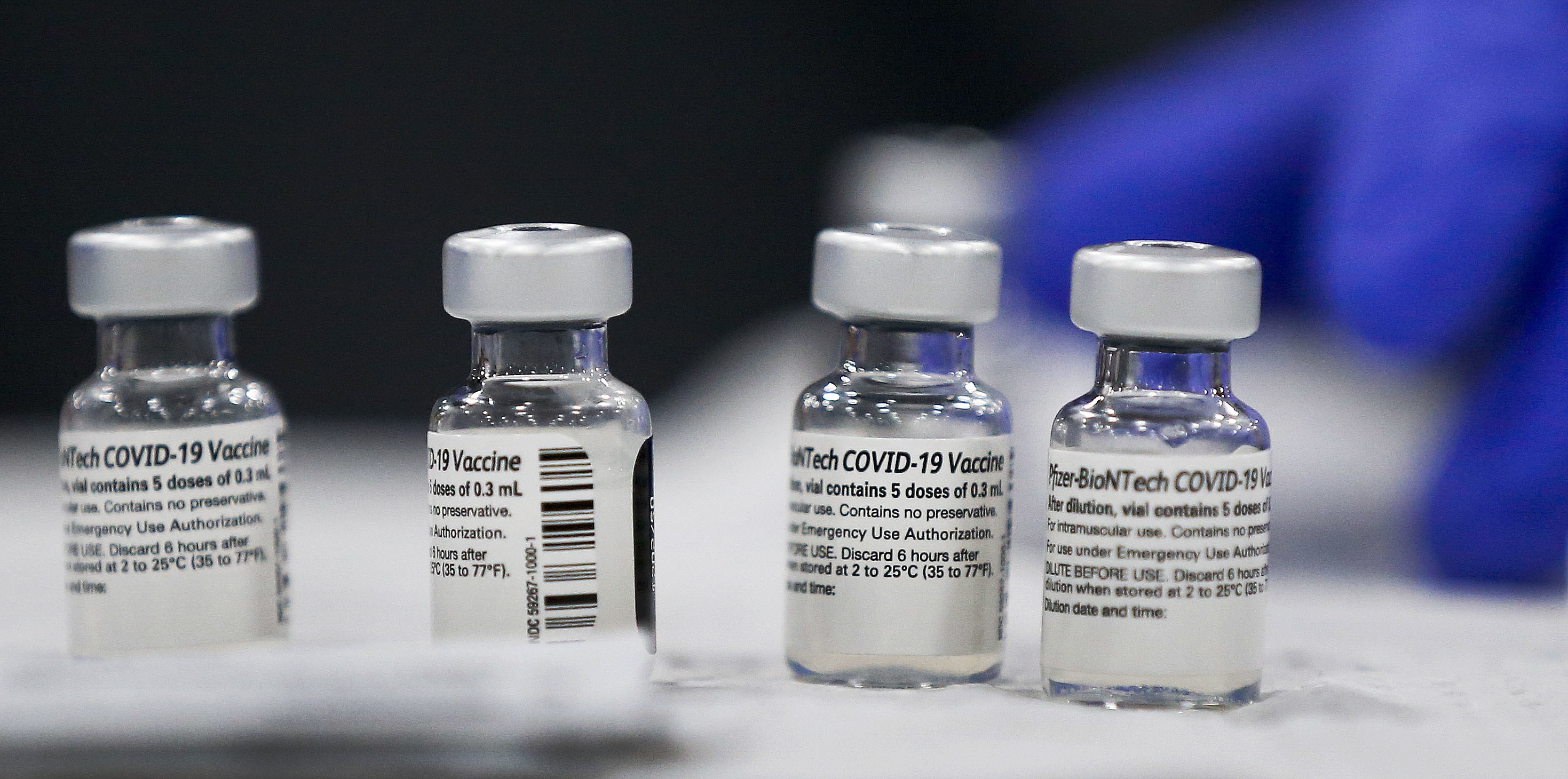 Vials containing the Pfizer-BioNTech COVID-19 vaccine in Utah.
